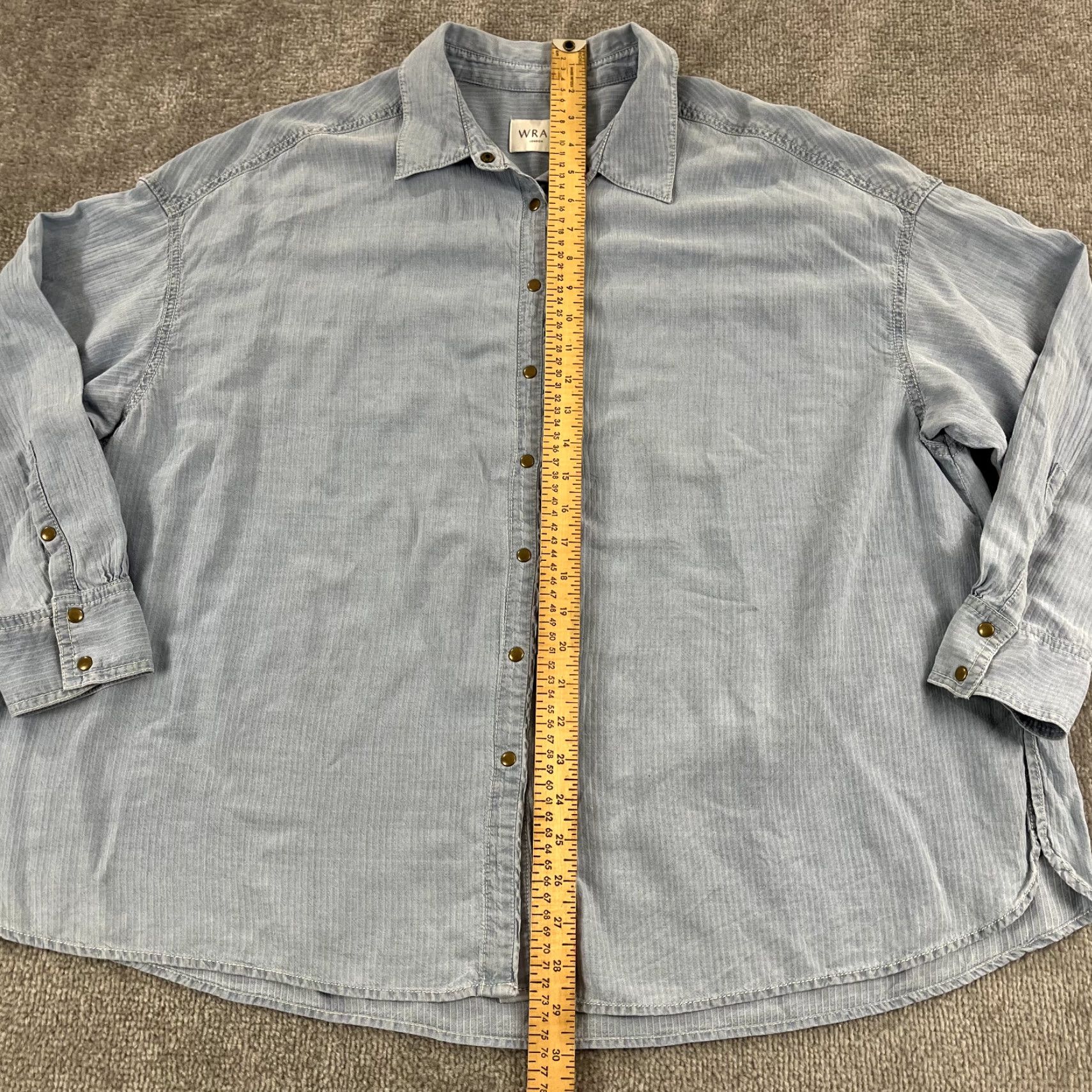 Vintage VINTAGE WRAP London Shirt Women Oversized Button-Up Lyocell 100% Blue Uk 16 US 12 Regular Size 12 Casual Womens Size XL / US 12-14 / IT 48-50 - 4 Thumbnail