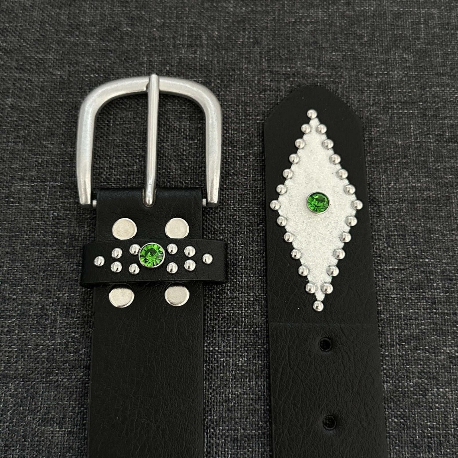 Other Olive Crystal Cross Diamond Belt | Dark Black Street Size ONE SIZE - 2 Thumbnail