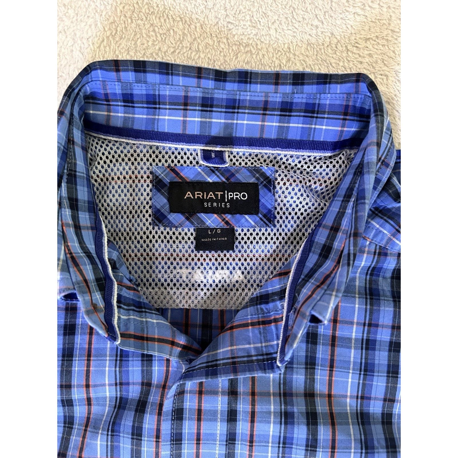 Ariat ariat pro series button down shirt mens L Blue Plaid Size US L / EU 52-54 / 3 - 1 Thumbnail