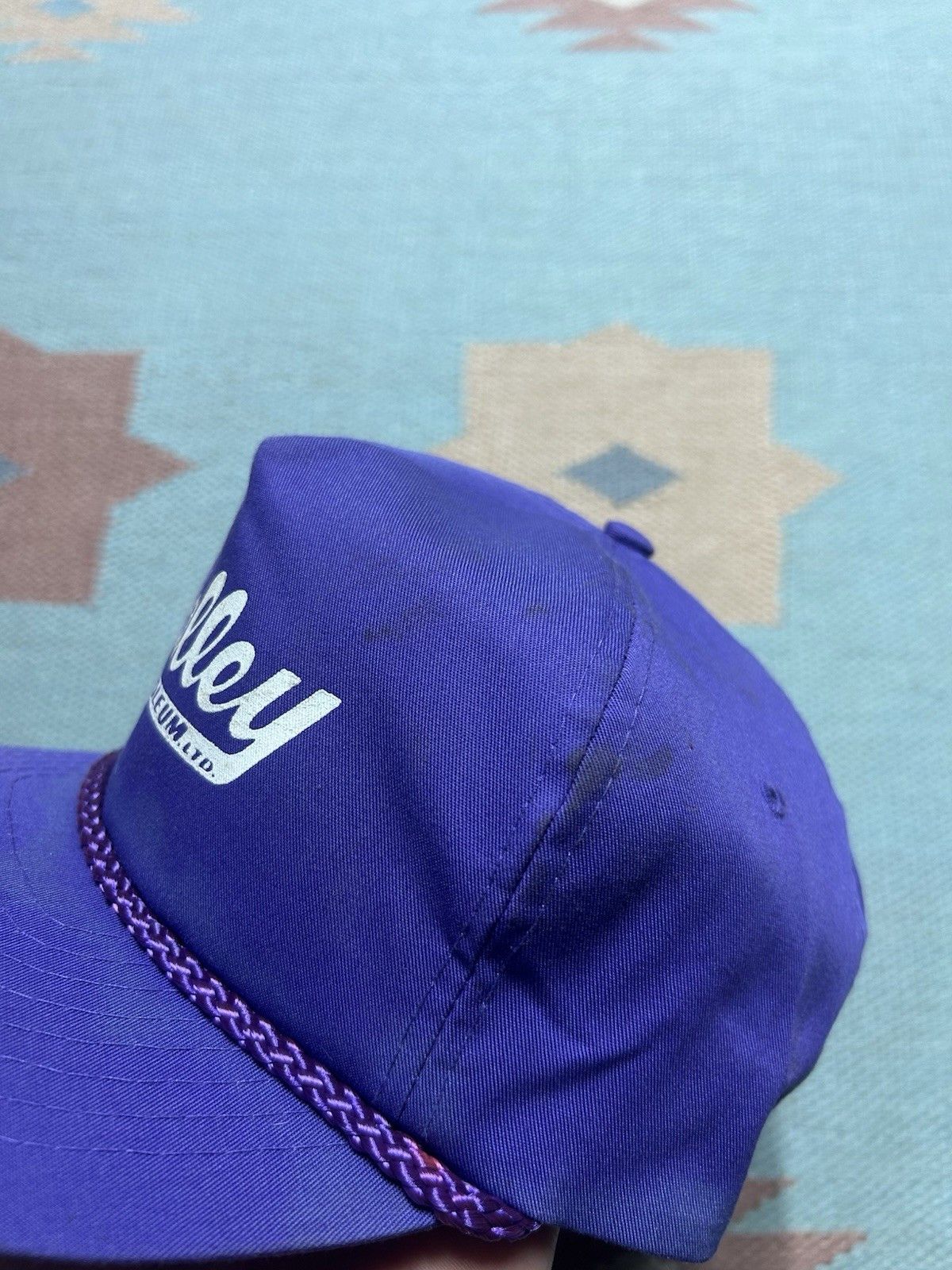 Vintage Vtg SnapBack hat valley petroleum oil gas Michigan purple Size ONE SIZE - 3 Thumbnail
