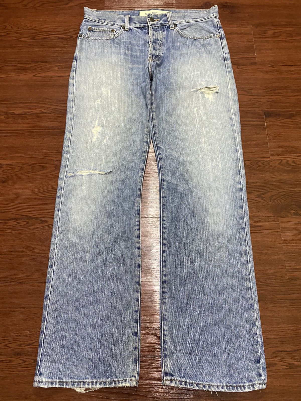 Gap Vintage Gap 1969 Denim Slim Boot Distressed Wide leg Jeans Size US 33 - 1 Thumbnail