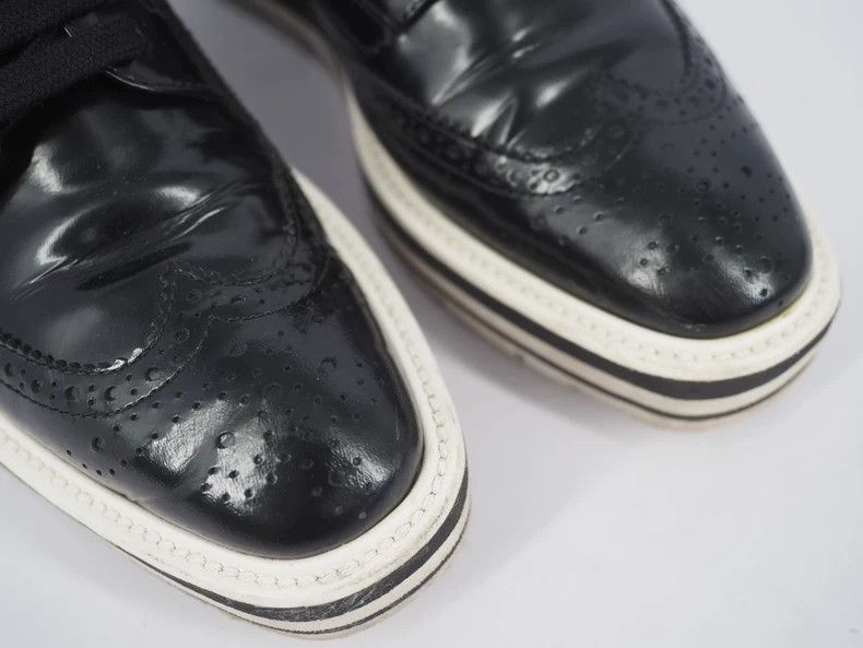 Prada PRADA Black carved sponge cake leather shoes Size US 6.5 / IT 36.5 - 3 Thumbnail