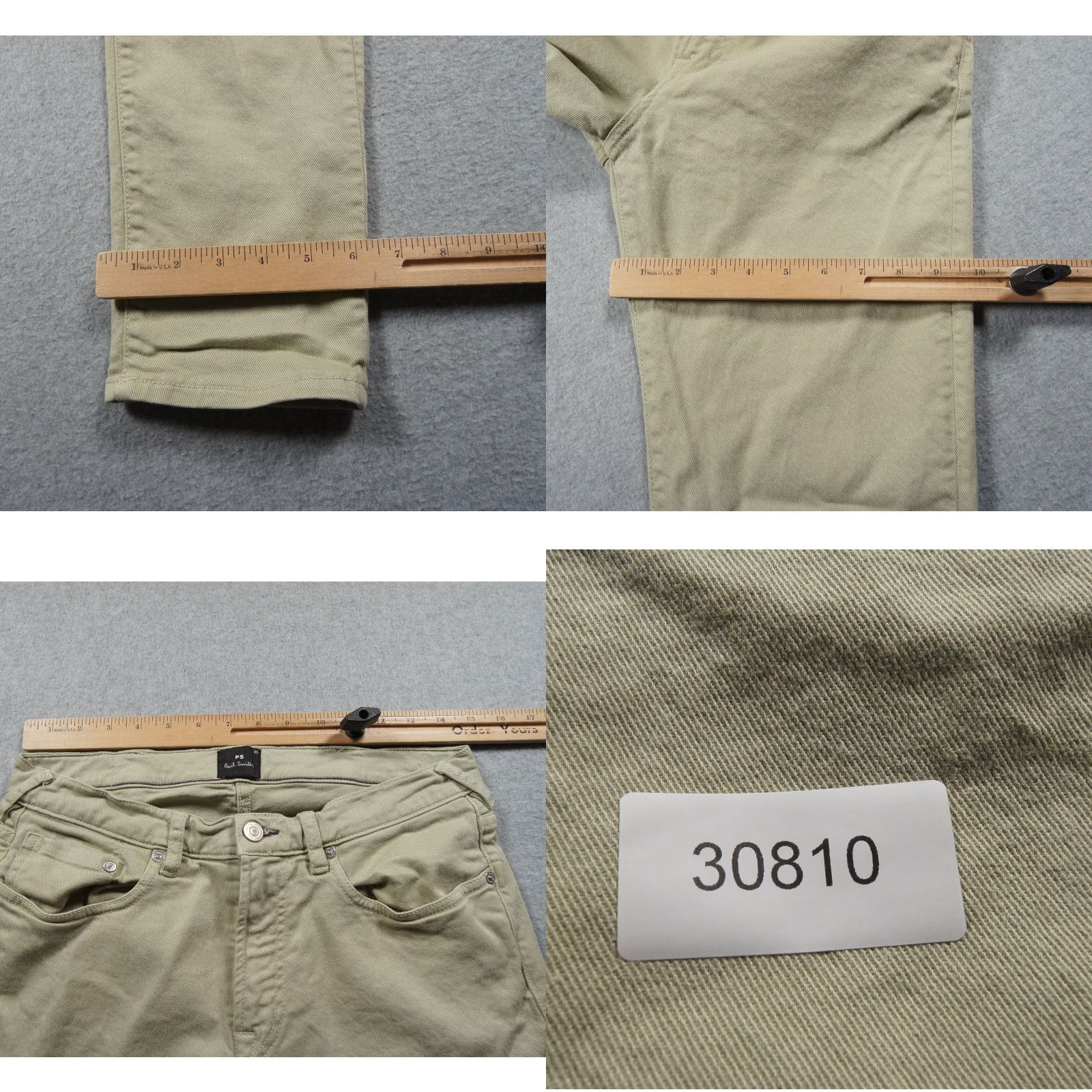 Paul Smith Paul Smith Jeans Mens 30x32 Green Denim Tapered Fit Stretch Casual Adult Pants Size US 30 / EU 46 - 9 Thumbnail