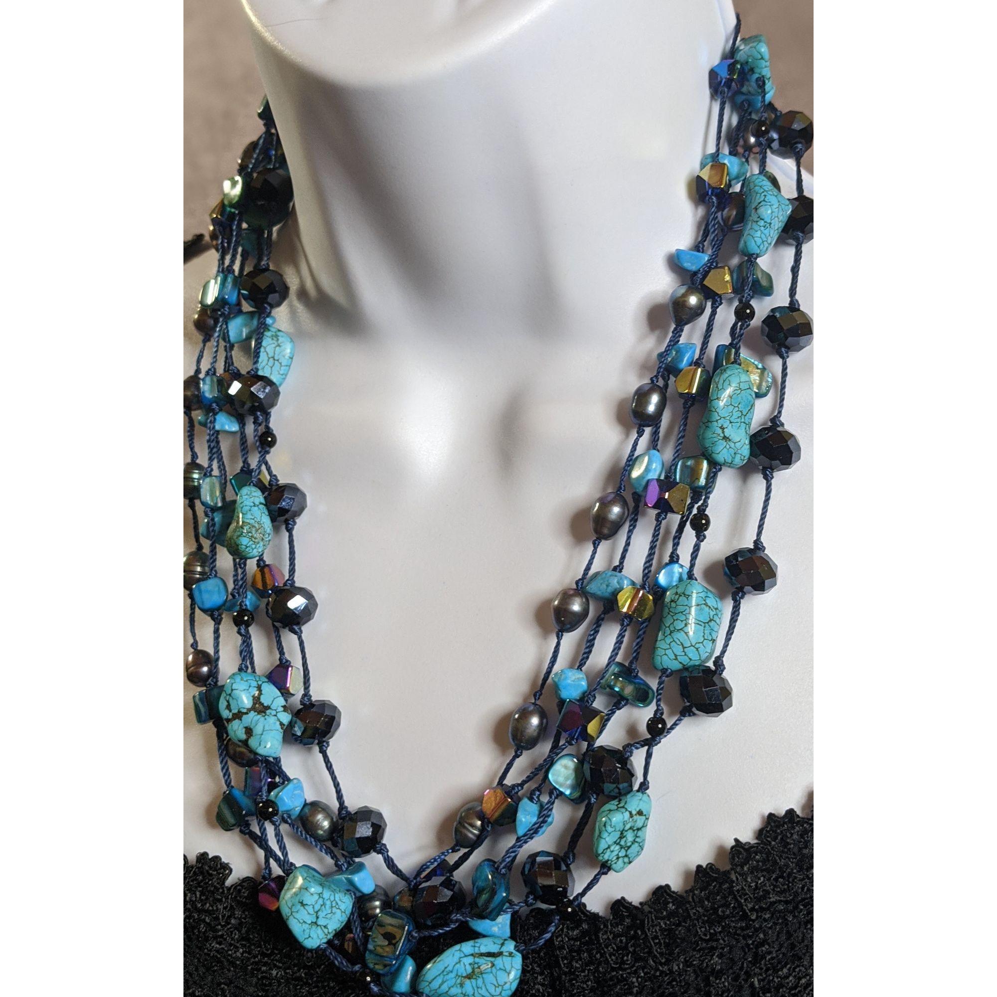 Other Bohemian Turquoise Pearl And Glass Multi-Strand Necklace Size ONE SIZE - 5 Thumbnail