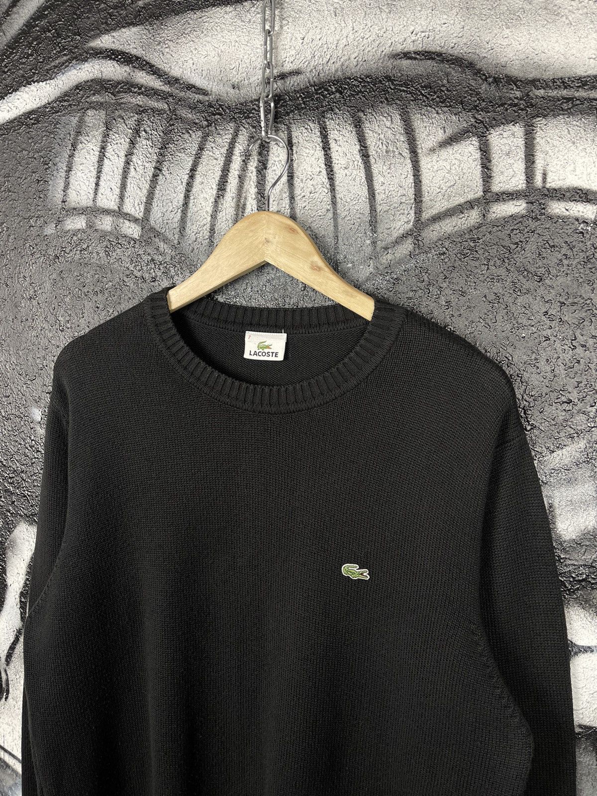 Lacoste Lacoste Vintage Crew Neck Black Knit Sweater Men’s Size L Size US L / EU 52-54 / 3 - 2 Thumbnail
