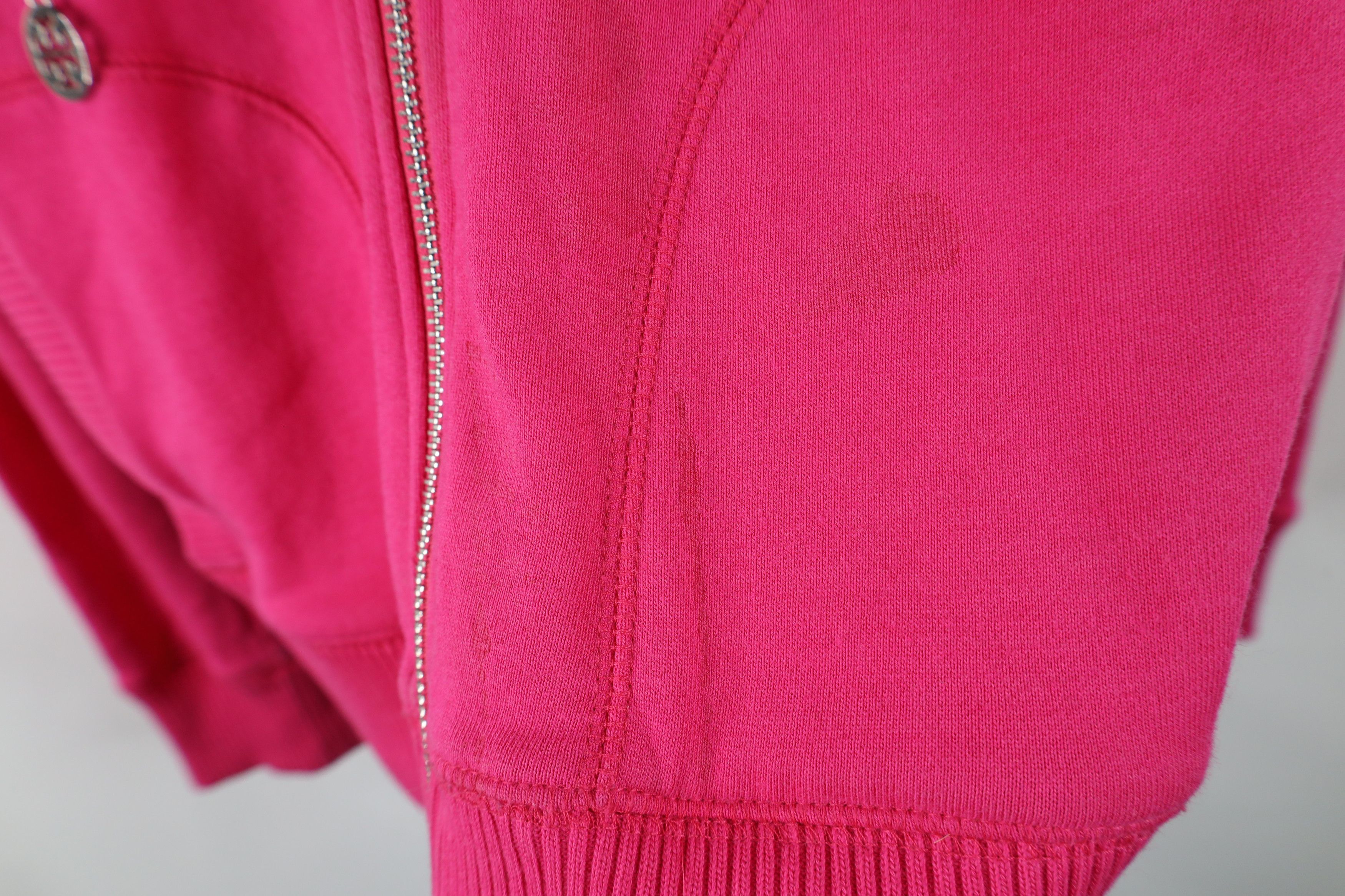 Tory Burch × Vintage Tory Burch Big Logo French Terry Full Zip Hoodie Pink Size M / US 6-8 / IT 42-44 - 6 Thumbnail