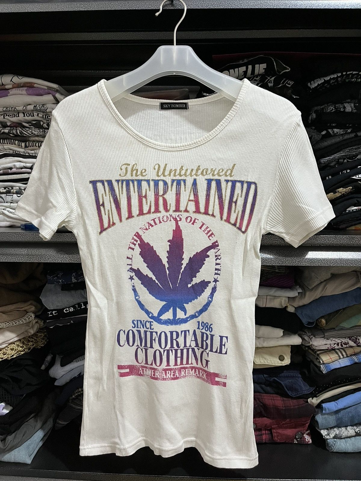 20471120 × Beauty Beast × Hysteric Glamour Sky bomber marjuana poem tee Size S / US 4 / IT 40 - 1 Thumbnail