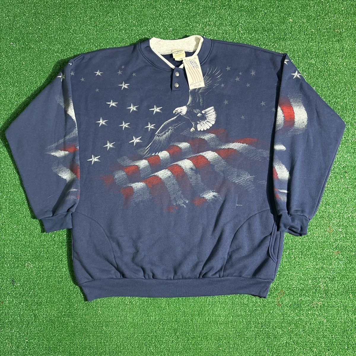 Vintage Vintage America All Over Print Navy Sweatshirt Size XXL Size US XXL / EU 58 / 5 - 1 Thumbnail