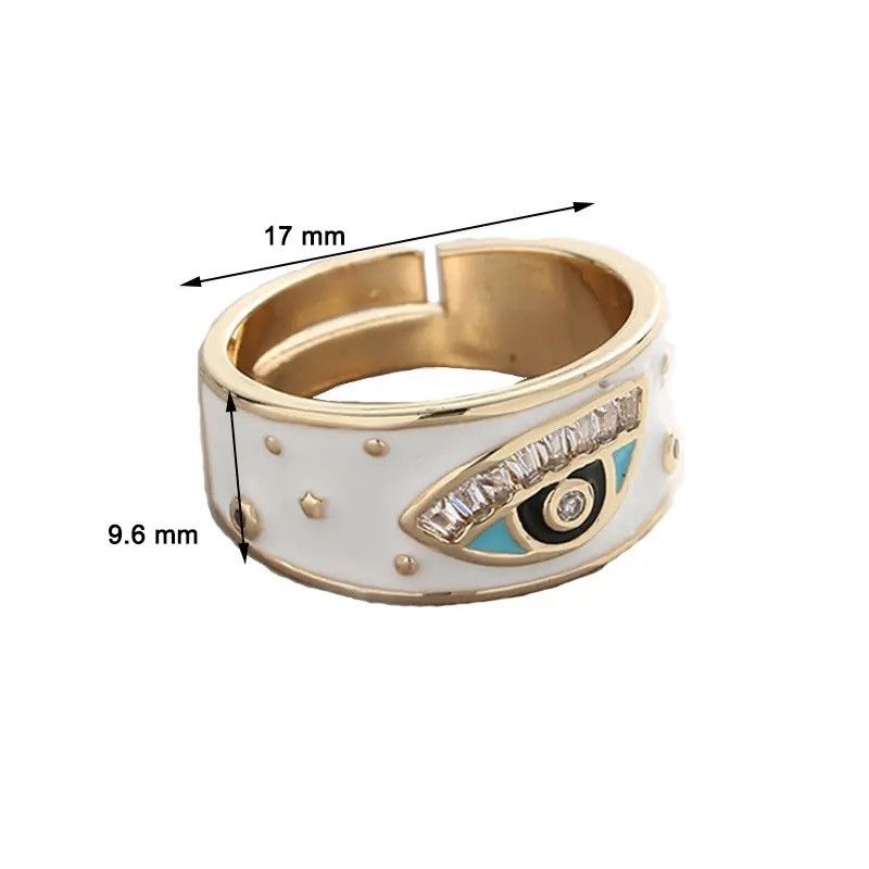 Japanese Brand × Jewelry × Vintage Creative Handmade Charming Enamel Heart Ring Eye y2k Size ONE SIZE - 6 Thumbnail
