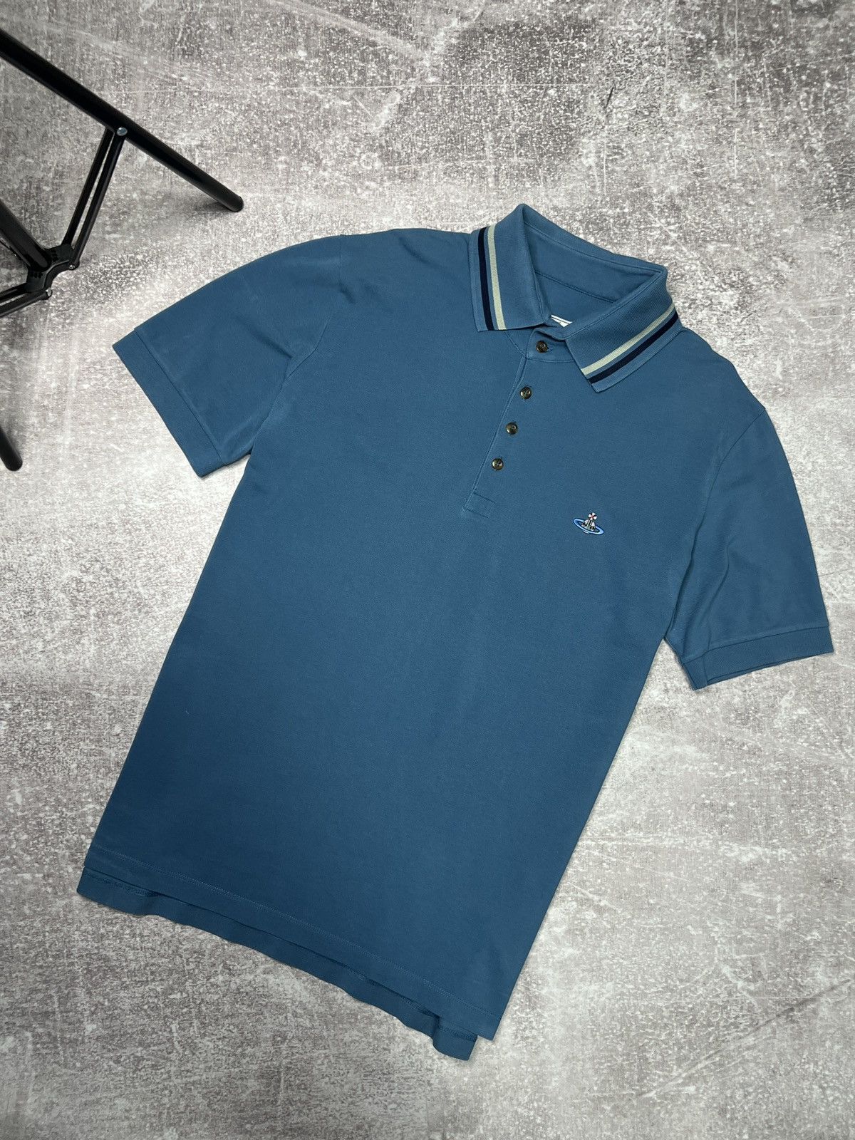Vivienne Westwood Vivienne Westwood Blue Polo Shirt Orb Logo Size XL Size US XL / EU 56 / 4 - 3 Thumbnail