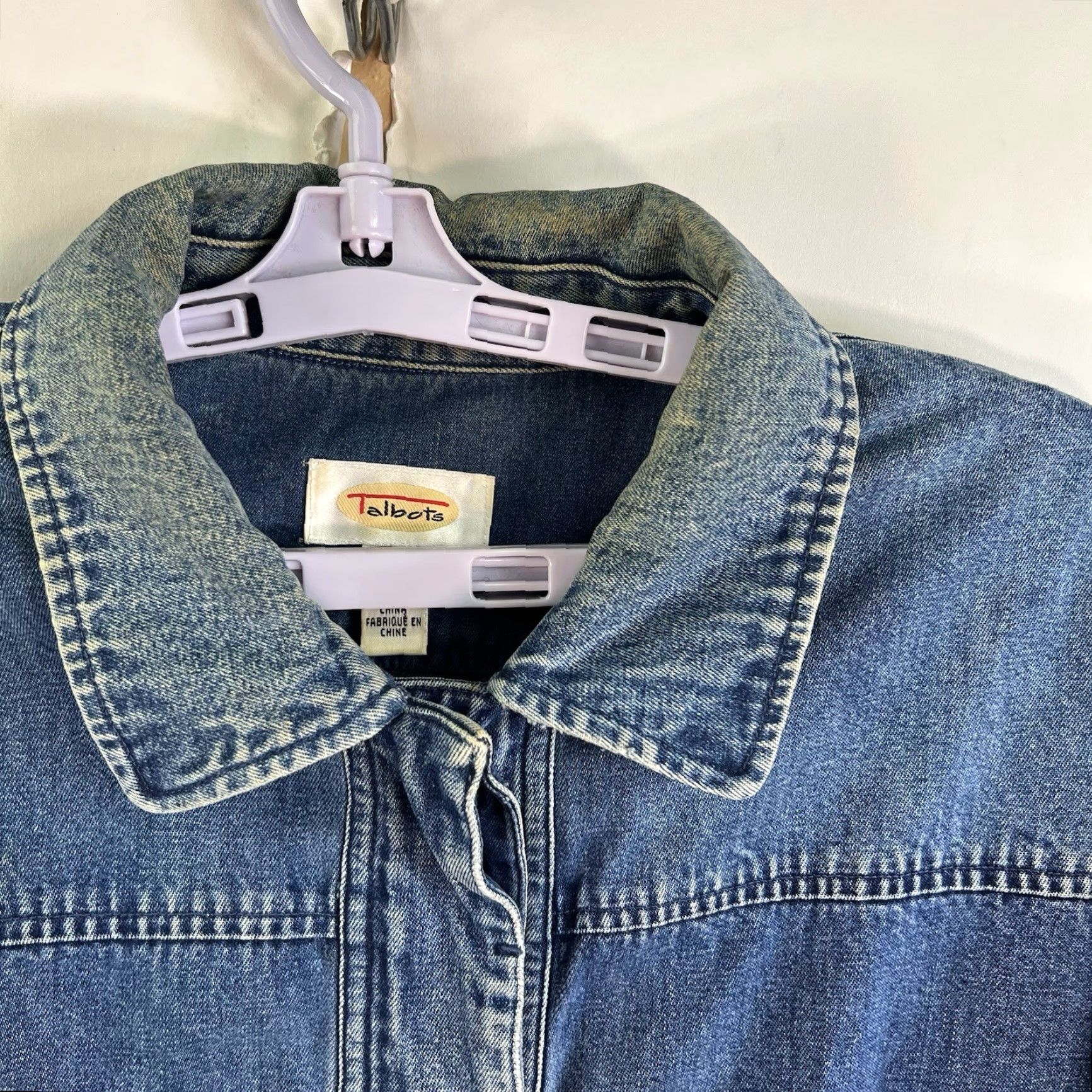 Talbots Talbots Denim Work Coat Womens Size L Blue Casual Lightweight Pockets Classic Size L / US 10 / IT 46 - 2 Thumbnail