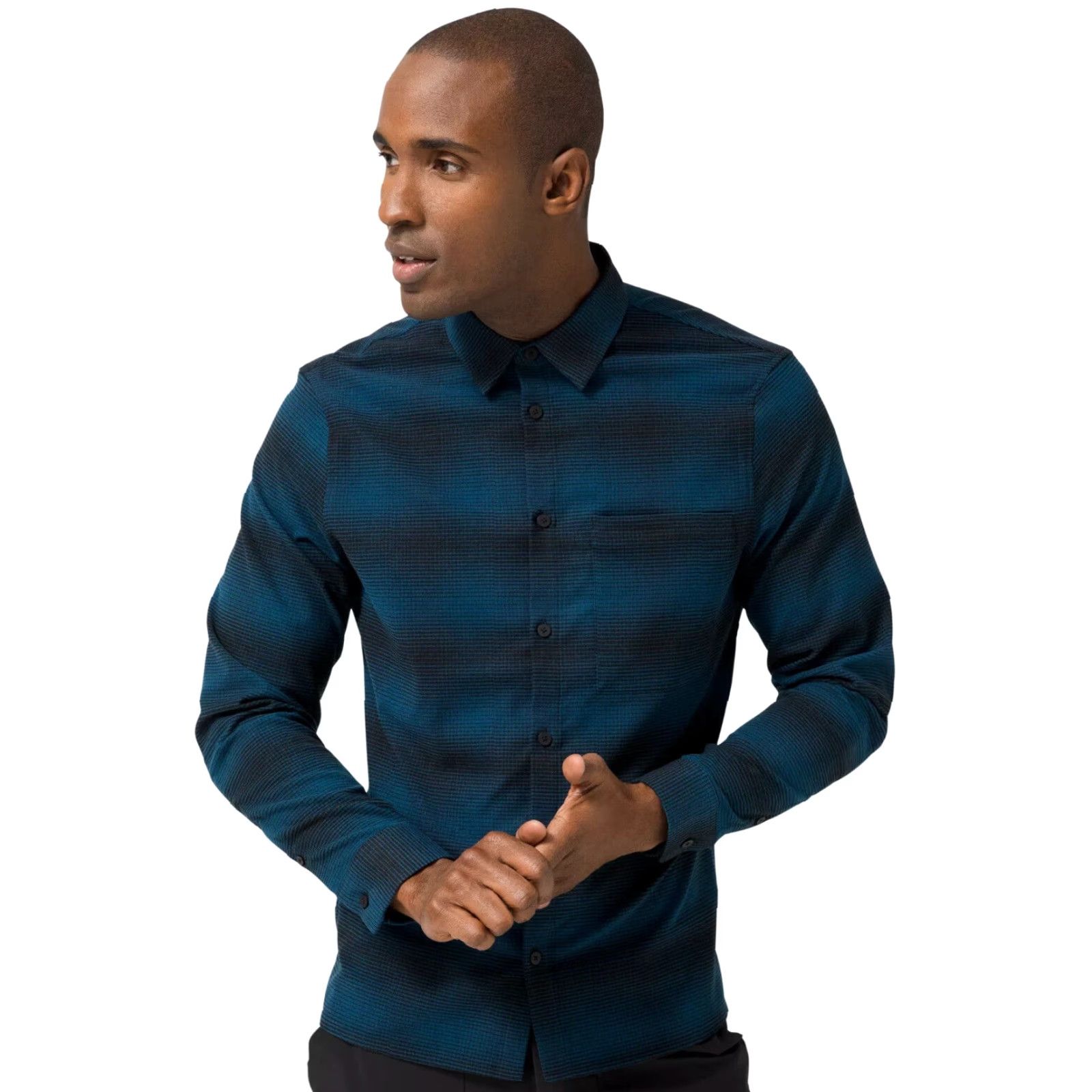 Lululemon Lululemon Shirt M Blue Striped Flannel Button-Up Long Sleeve Mens M Size US M / EU 48-50 / 2 - 2 Thumbnail