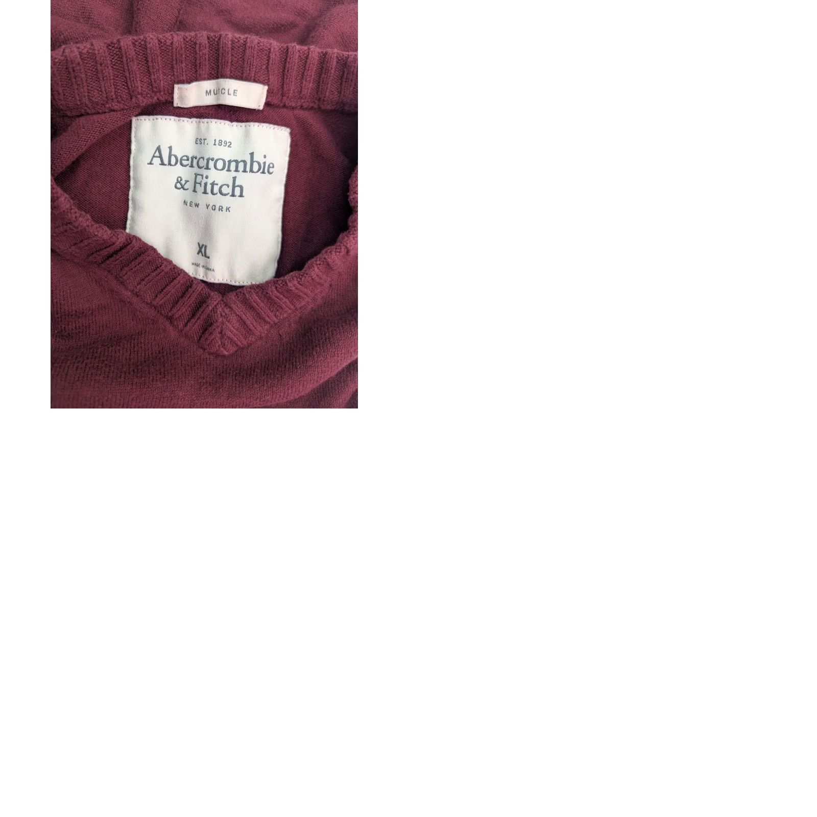 Abercrombie & Fitch Abercrombie & Fitch Sweater Womens XL Maroon V-Neck Wool Cashmere Knit Pullover Embroidered Moose 90s Bohemian Preppy Casual/Party Womens XL Red Size XL / US 12-14 / IT 48-50 - 9 Thumbnail
