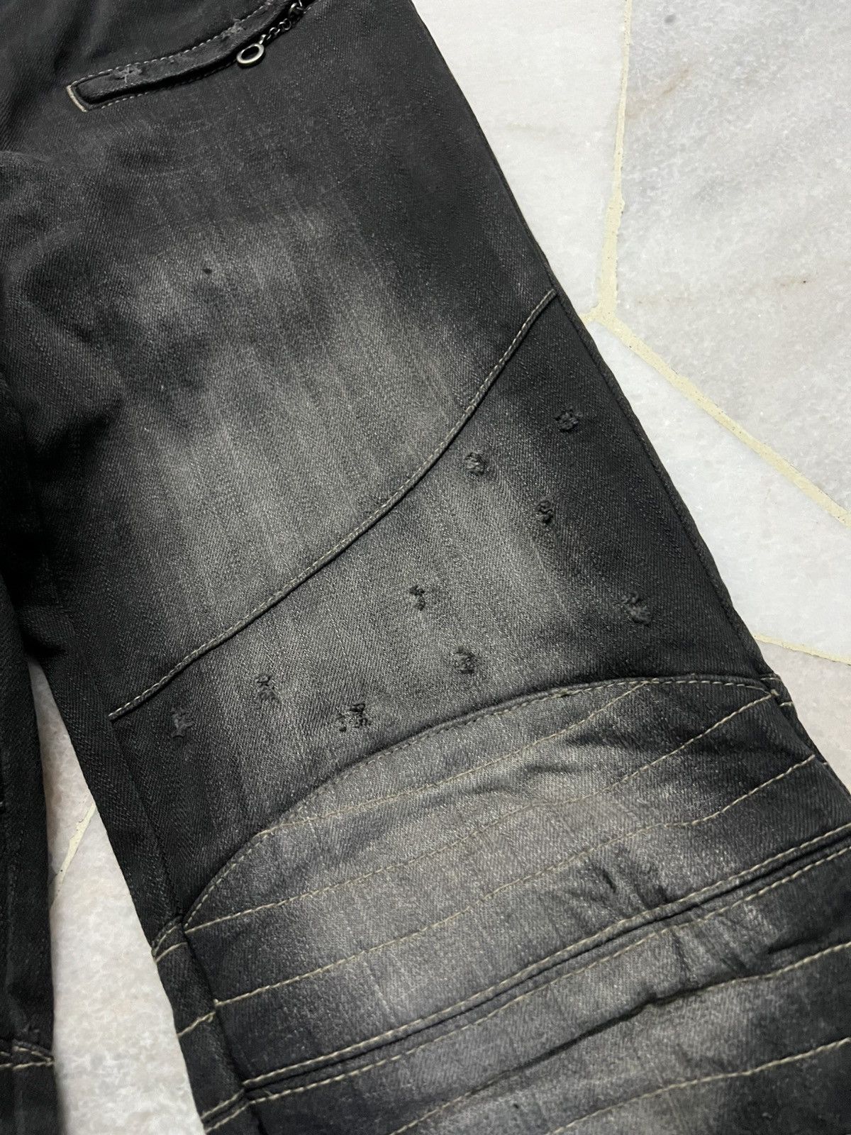 Japanese Brand PPFM DISTRESSED PUNK JEANS Size US 32 / EU 48 - 8 Thumbnail