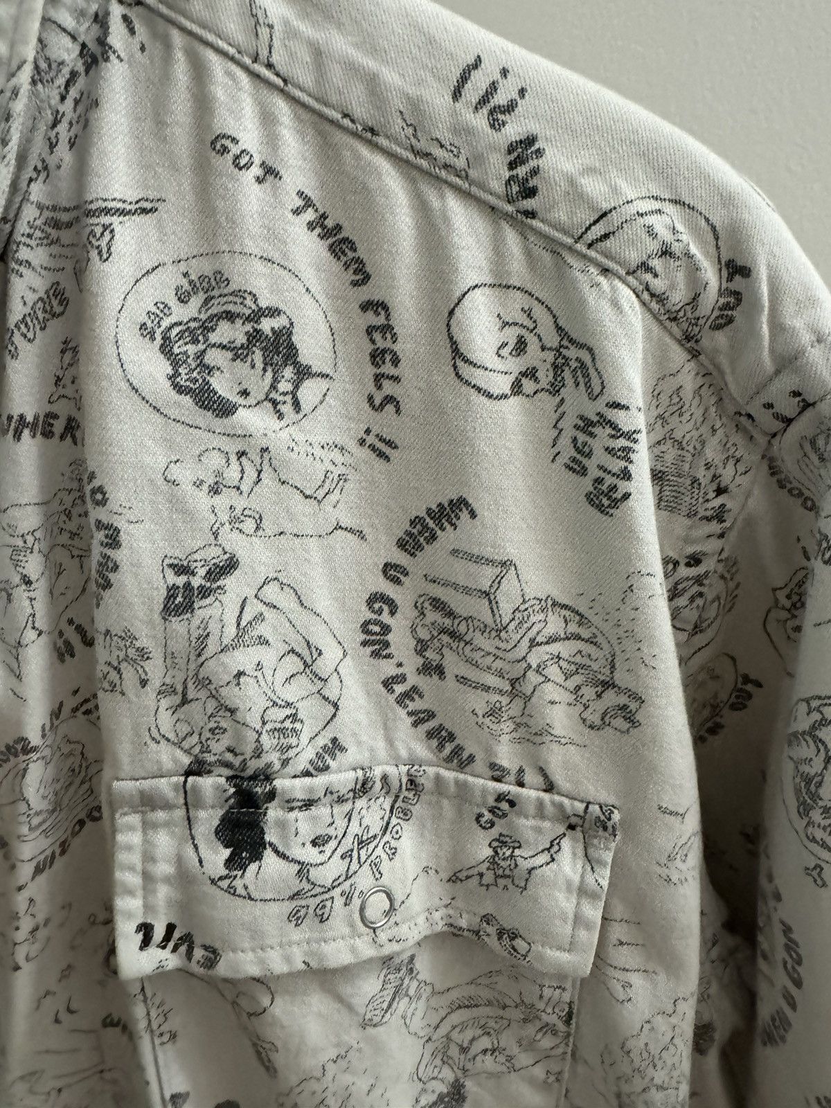Allsaints All Saints Cartoon White Denim Jacket Size US L / EU 52-54 / 3 - 2 Thumbnail