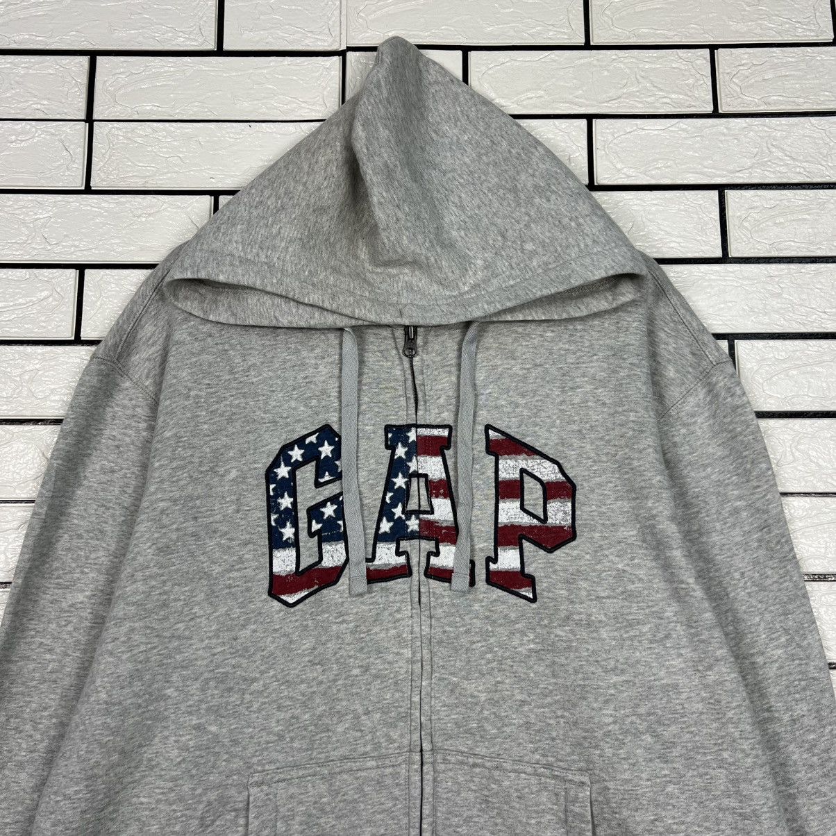 Gap GAP American Flag Big Logo Hoodie Sweatshirt #4309-C195 Size US XL / EU 56 / 4 - 2 Thumbnail