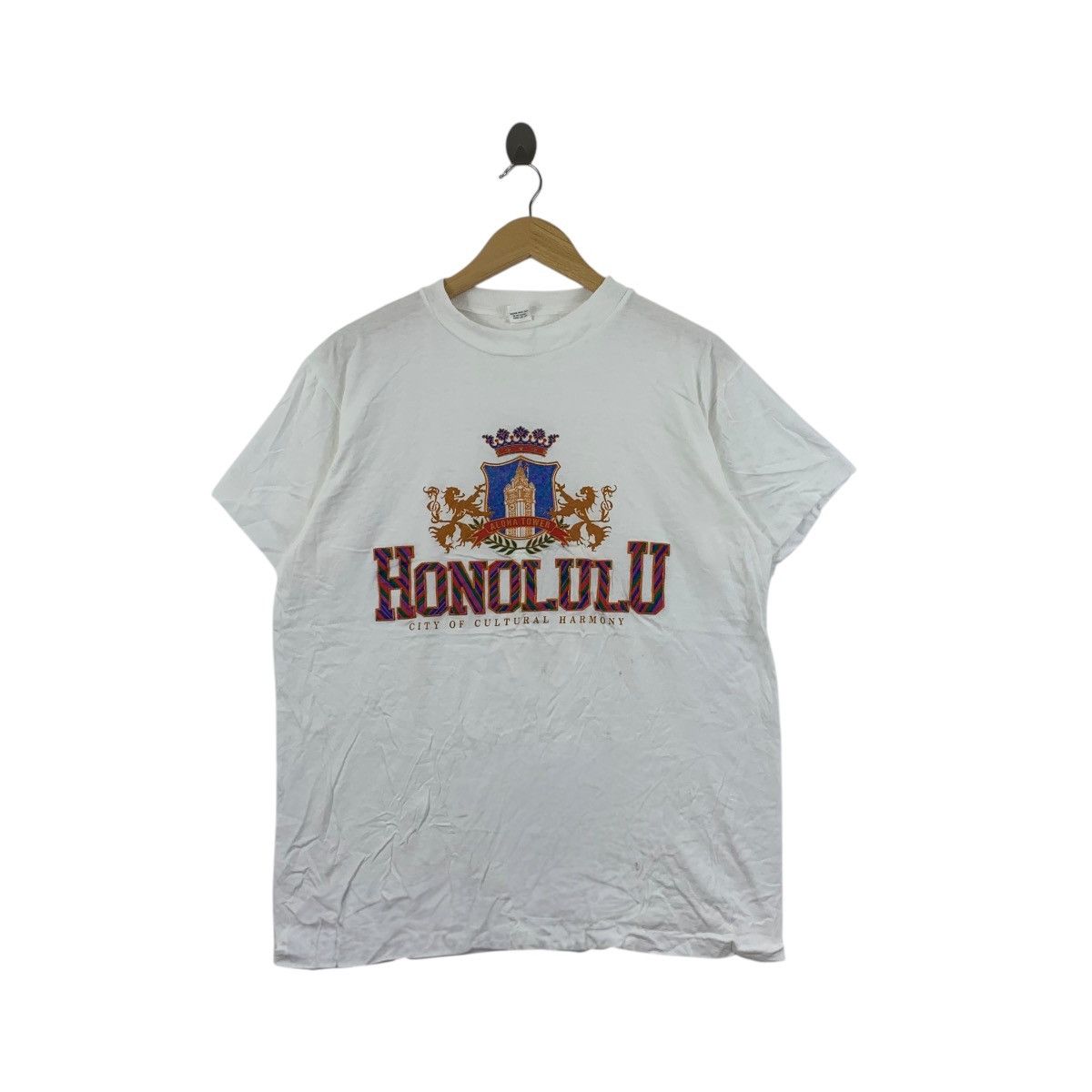 Vintage Vintage 90’ HONOLULU HAWAII BEACH City Of Cultural Tee Size L / US 10 / IT 46 - 1 Thumbnail