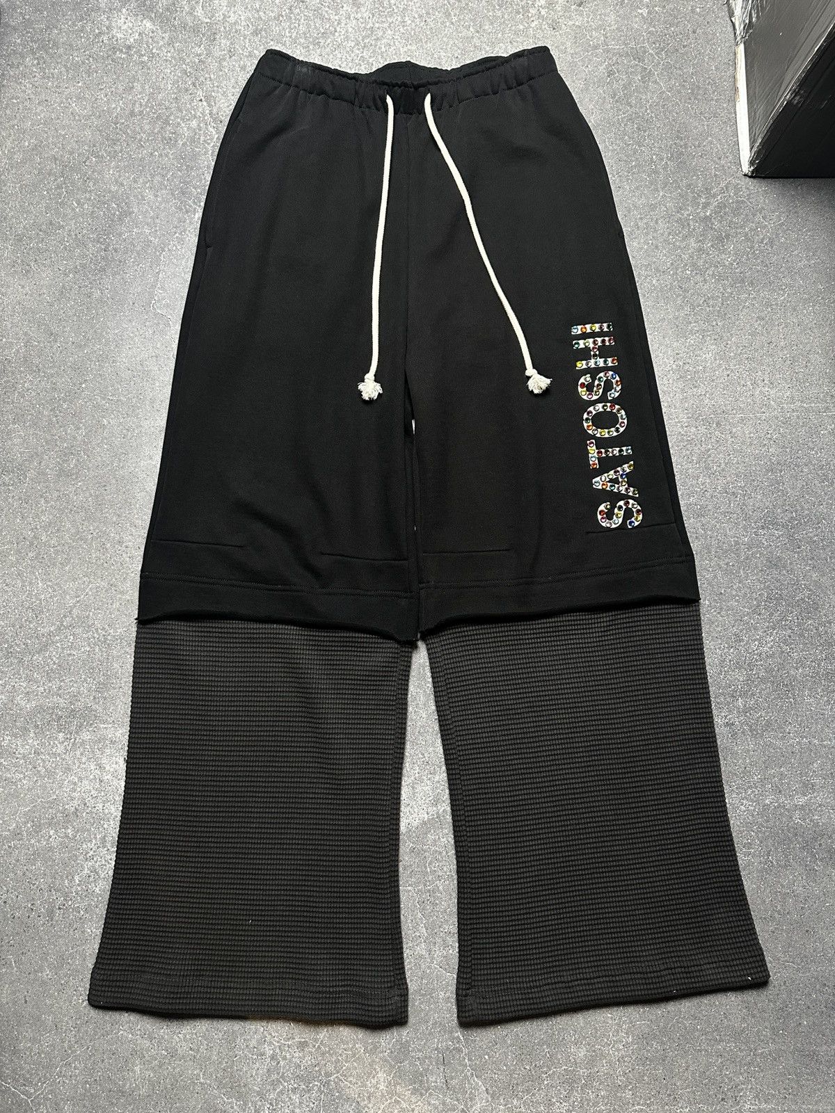 Satoshi Nakamoto Satoshi Nakamoto Double Layer Studded Sweatpant Black Size M Size US 34 / EU 50 - 1 Thumbnail