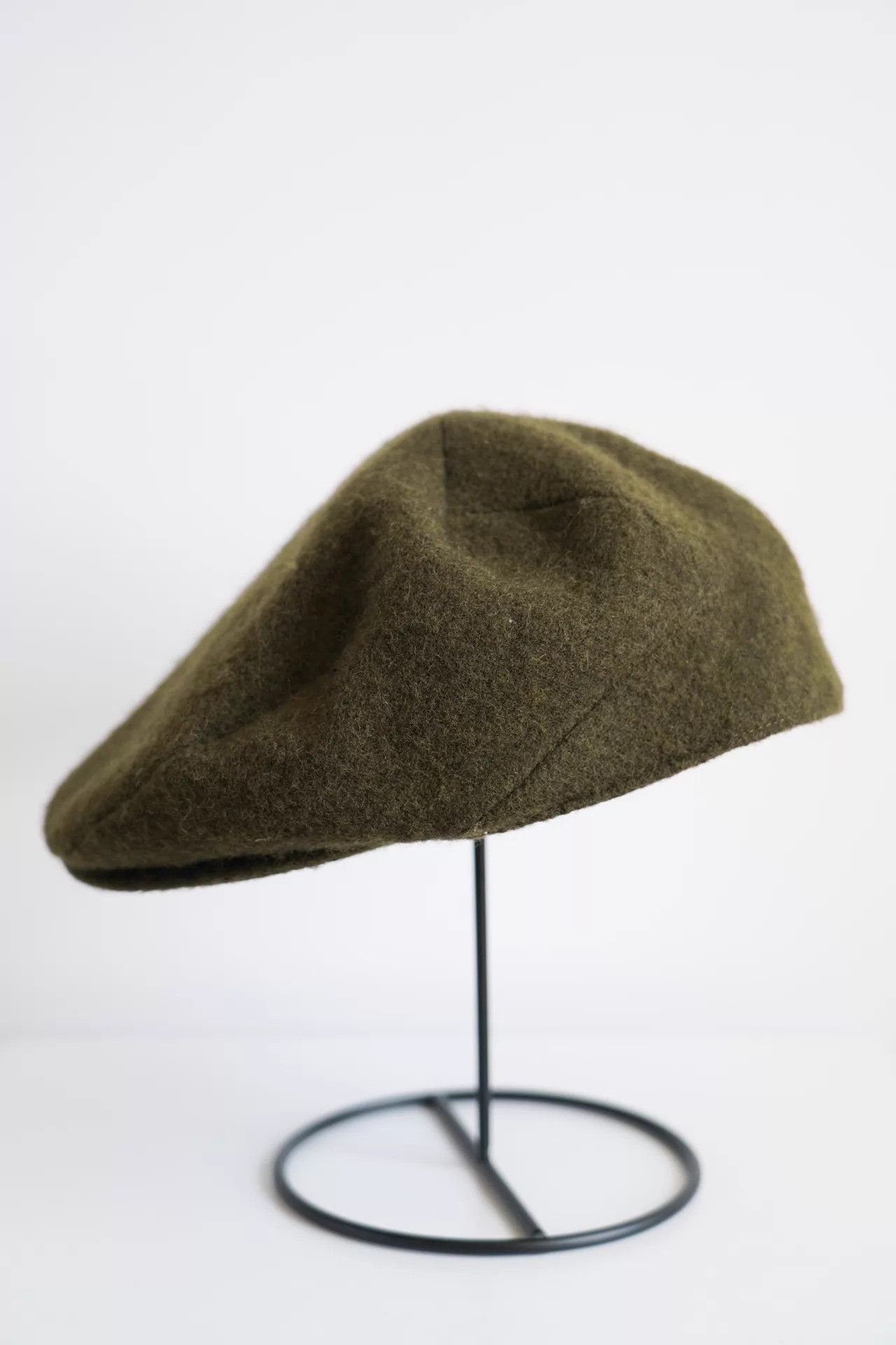 Yohji Yamamoto Yohji Yamamoto 03AW Army Green Leather Wool Beret Size ONE SIZE - 3 Thumbnail