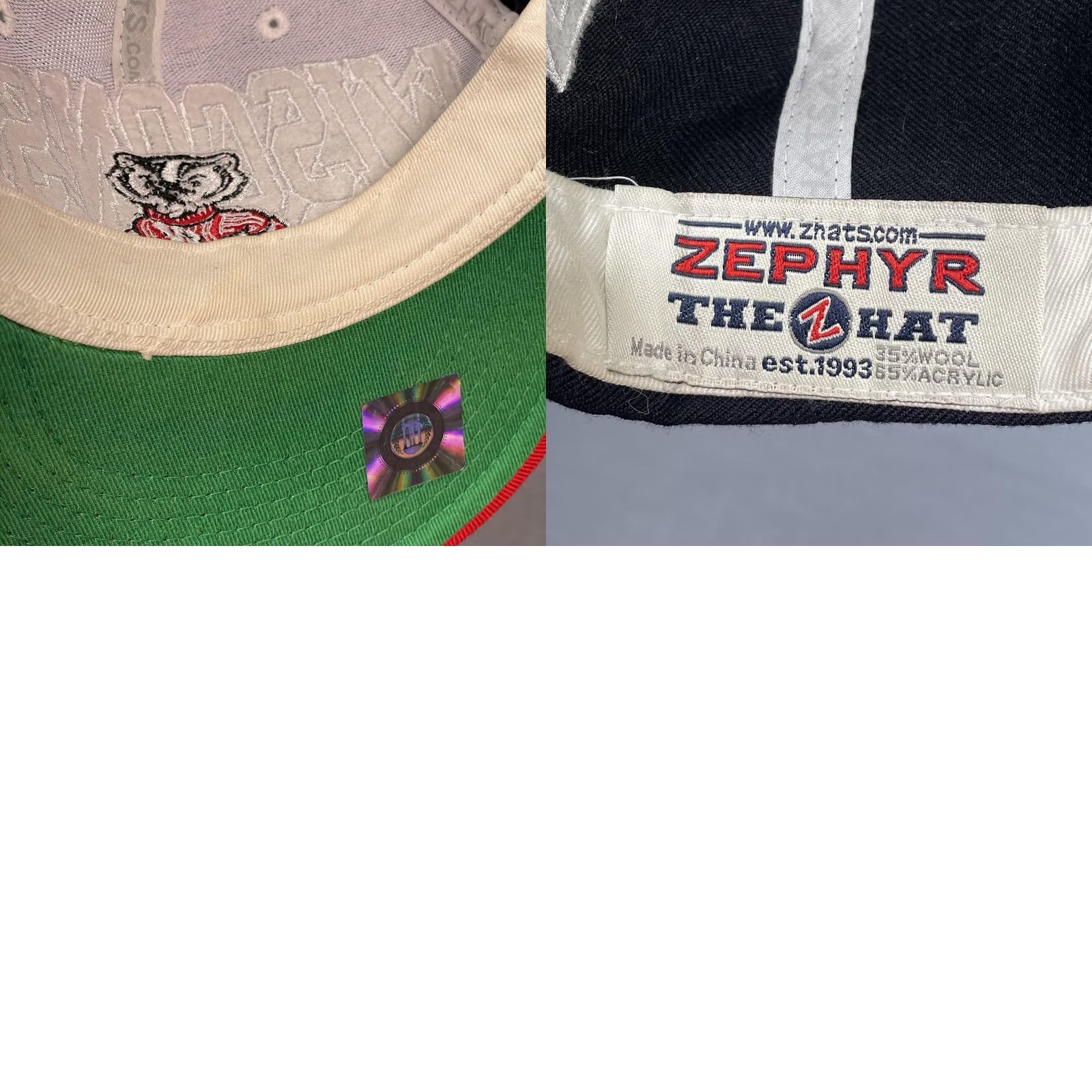 Zephyr Wisconsin Badgers Hat Cap Snap Back Blue Bucky Badger Mens Embroidered Size ONE SIZE - 8 Thumbnail