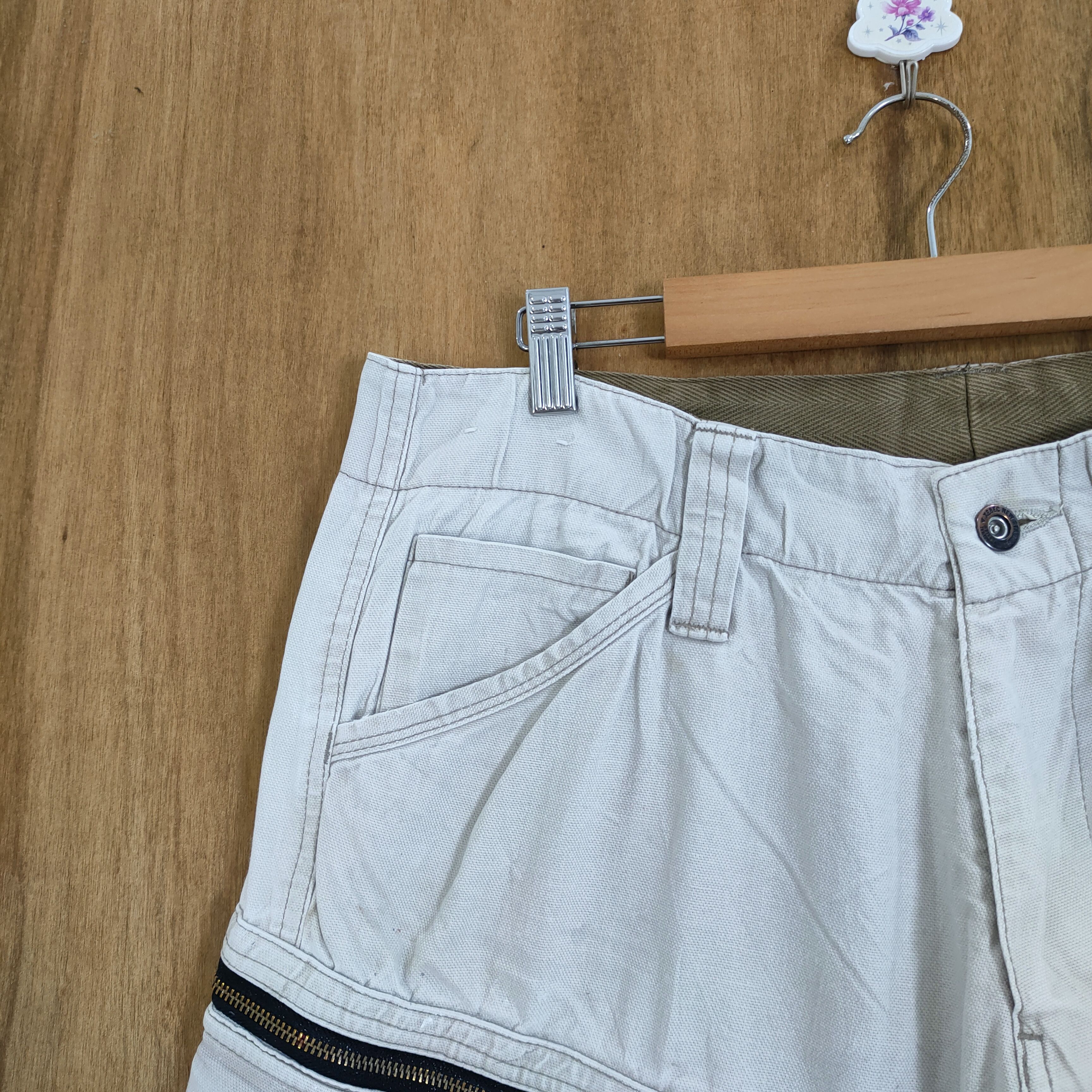 Japanese Brand VINTAGE GENBA DISTRESSED FADED WHITE BAGGY CARGO PANTS Size US 34 / EU 50 - 4 Thumbnail