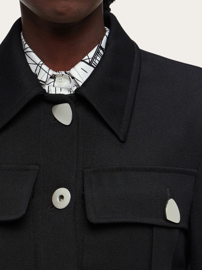 Salvatore Ferragamo o1s1rm0126 Trucker Style Jacket in Black Size XS / US 0-2 / IT 36-38 - 4 Thumbnail