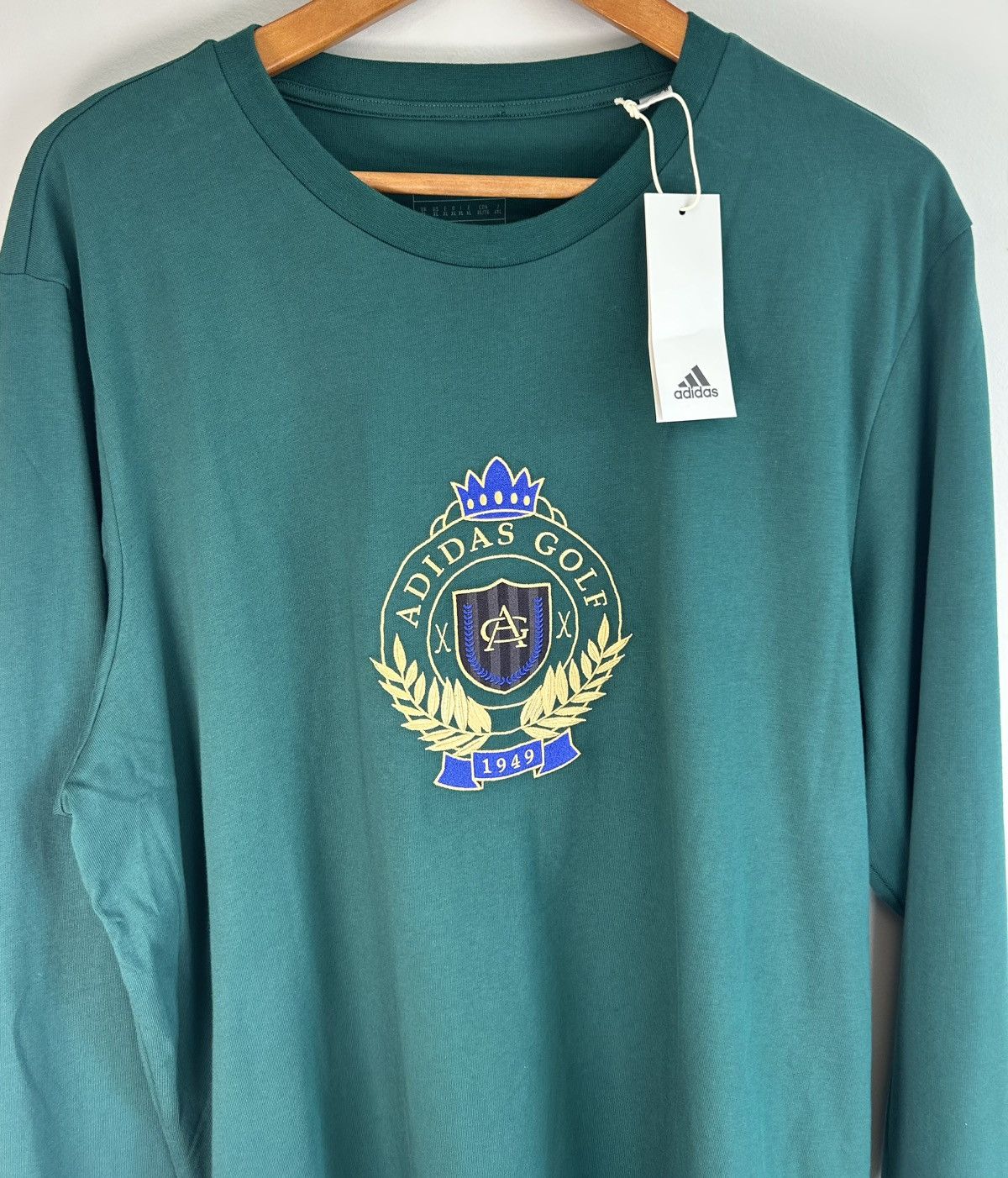 Adidas Adidas Golf Go-To Crest Embroidered LS T-Shirt Cotton XL Size US XL / EU 56 / 4 - 4 Thumbnail