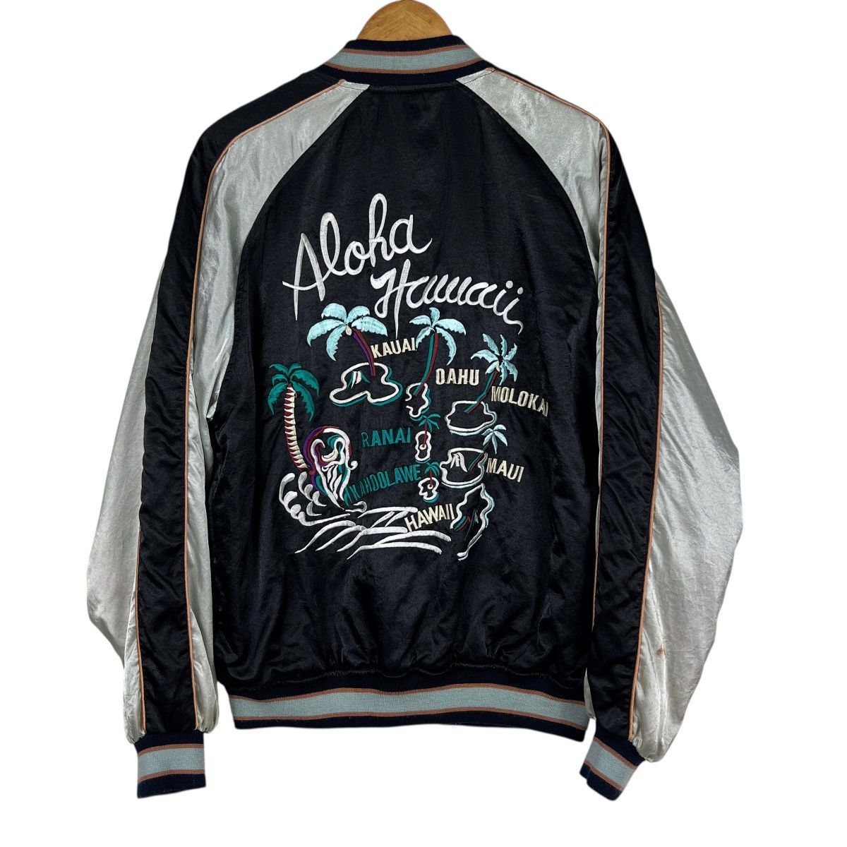 Japanese Brand 80s Vintage Alohai hawaii Embroidery Sukajan Souvenir Jacket Size US L / EU 52-54 / 3 - 3 Thumbnail