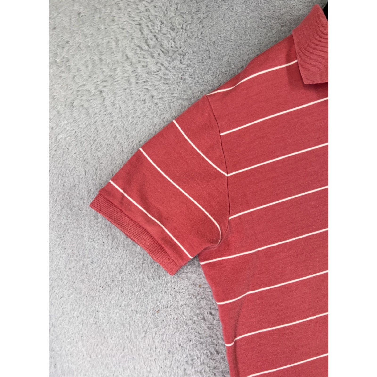 Ralph Lauren VINTAGE Polo Ralph Lauren Shirt Adult Large Pink White Stripe 100% Cotton Jersey Polo Mens Size US L / EU 52-54 / 3 - 3 Thumbnail