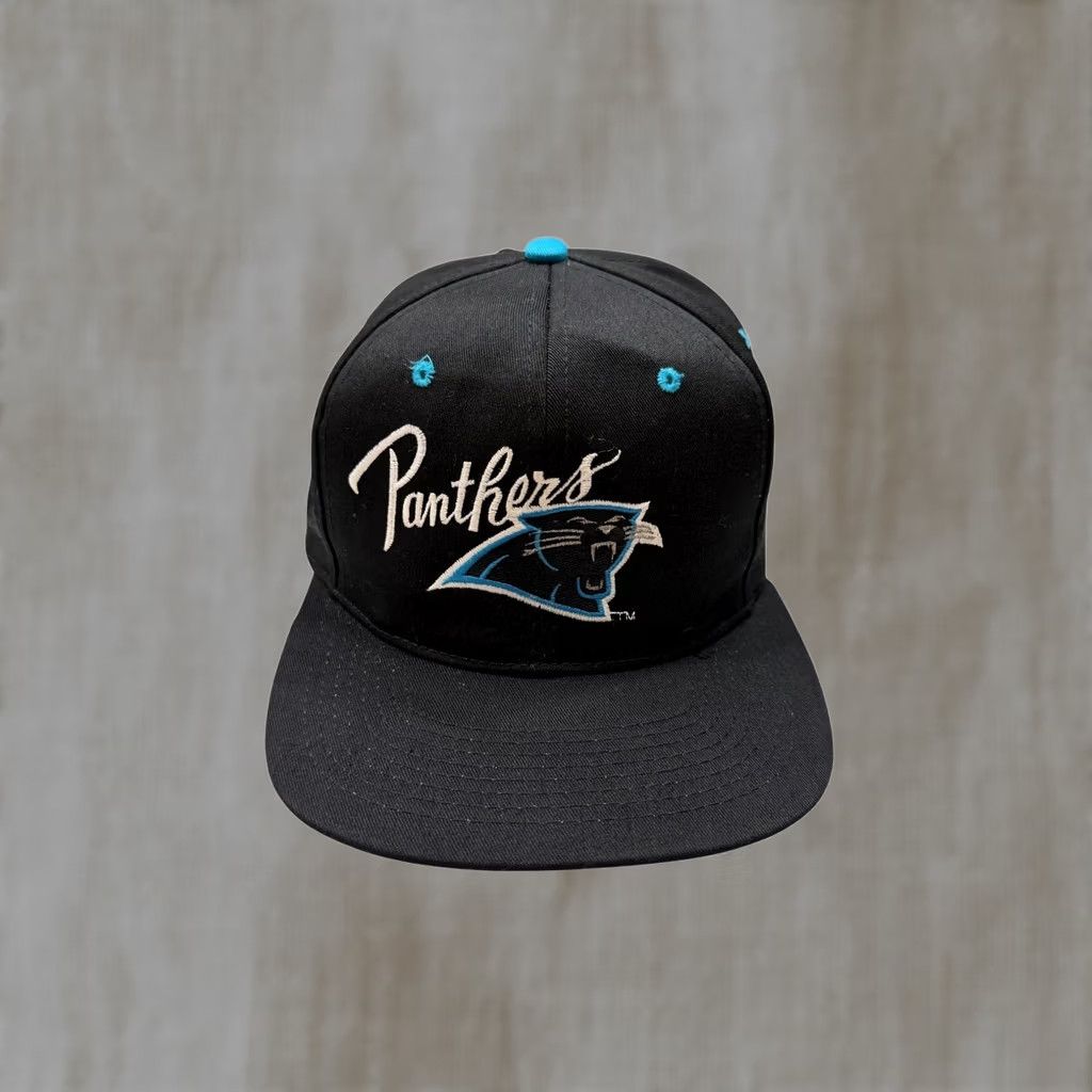 NFL VINTAGE AJD Team NFL Carolina Panthers Hat Mens Black Snapback OSFA Size US 35 - 1 Thumbnail
