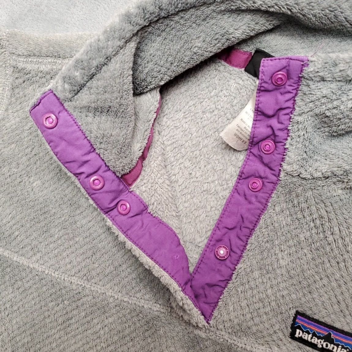 Patagonia VINTAGE Patagonia Re-Tool Snap-T Pullover Sweater Women L Gray Purple 1/4 Zip Fleece Size L / US 10 / IT 46 - 5 Thumbnail