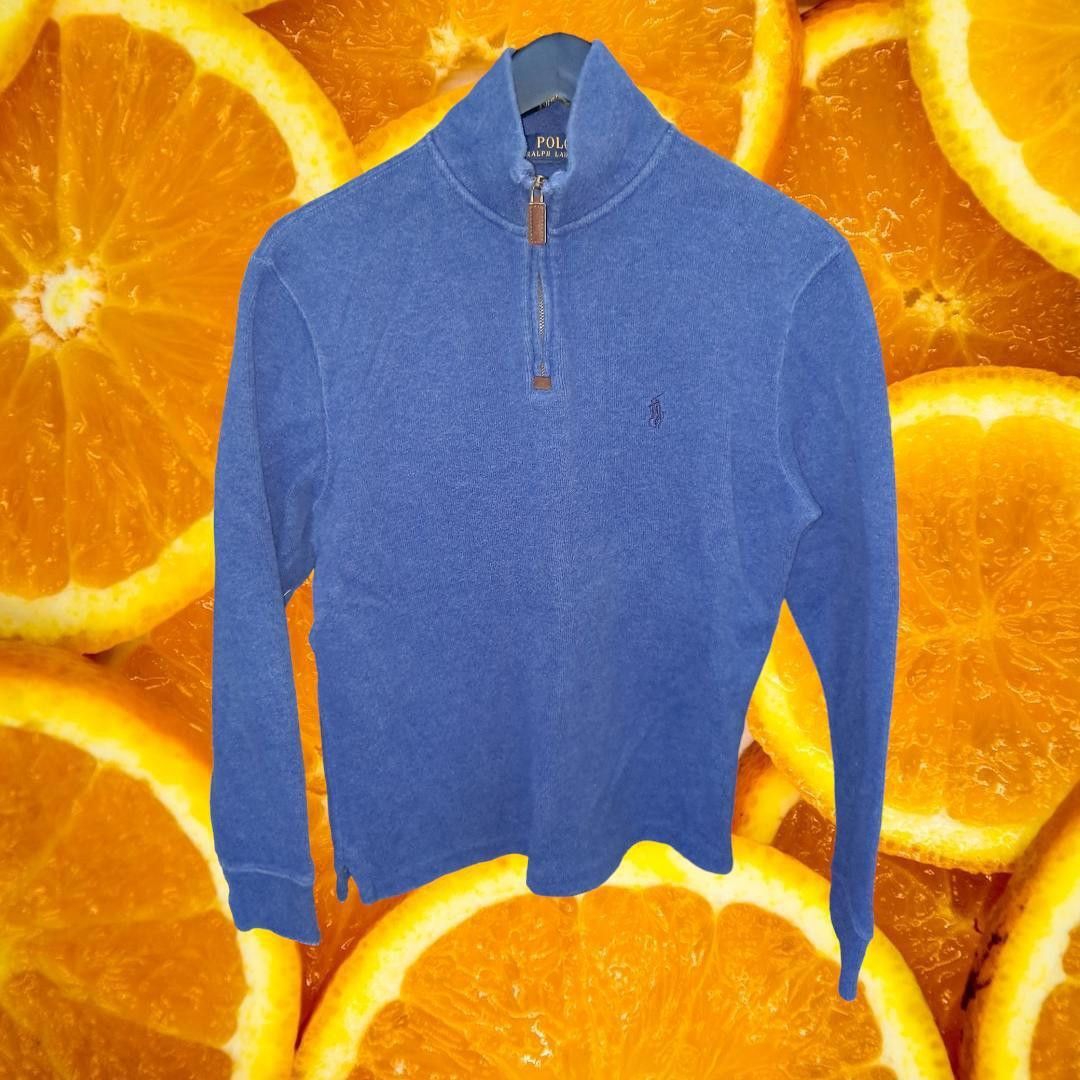 Polo Ralph Lauren Polo Ralph Lauren 1/4 Zip Blue with Blue Logo Sweater Size X Size US XS / EU 42 / 0 - 3 Thumbnail