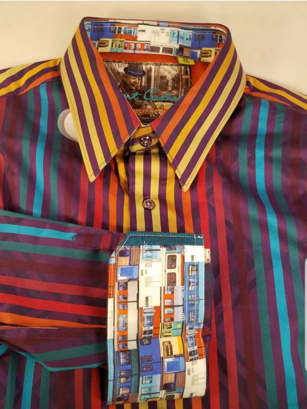 Robert Graham NEW ROBERT GRAHAM MULTI COLOR STRIPPED SHIRT Size US XL / EU 56 / 4 - 6 Thumbnail