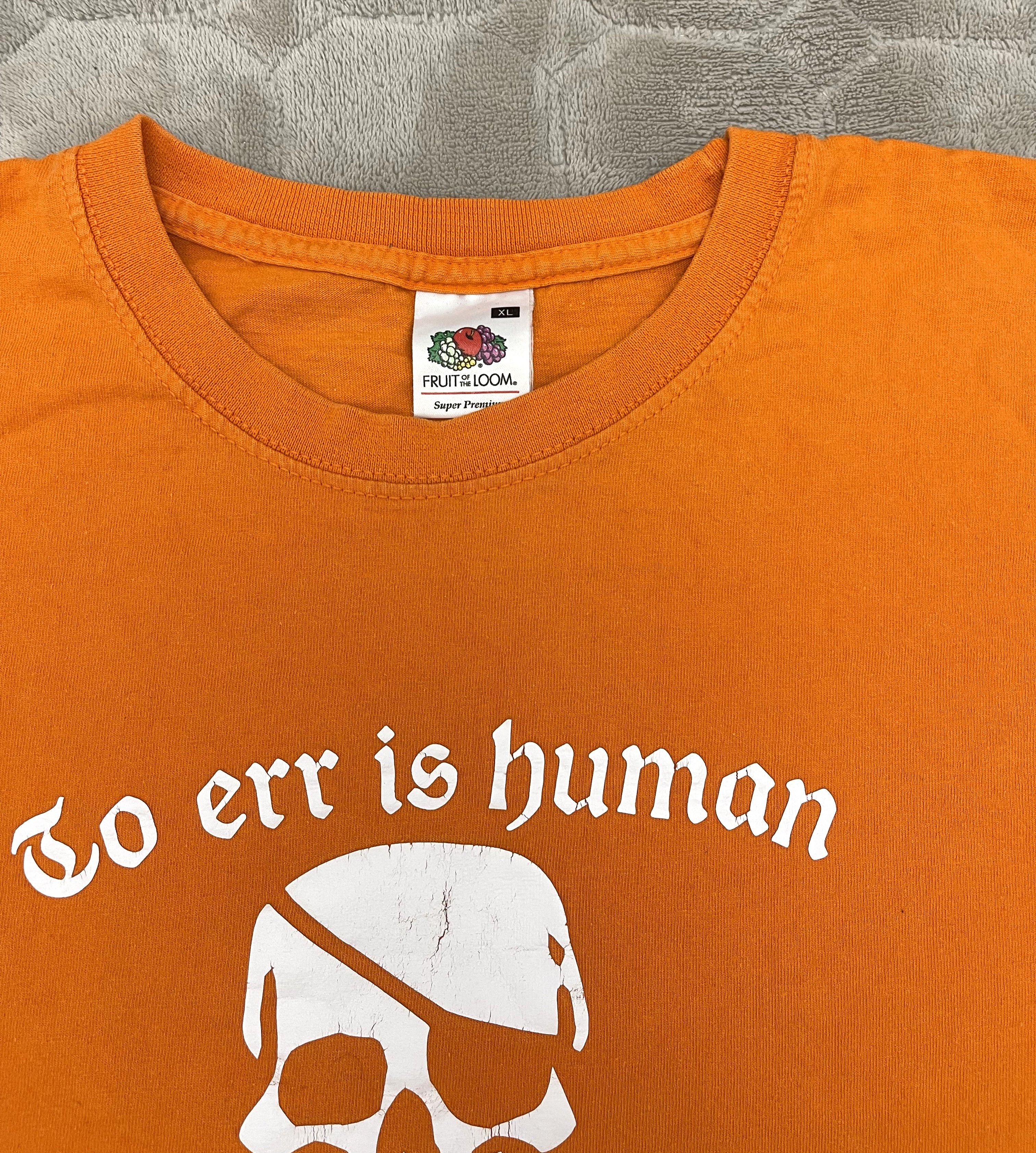 Fruit Of The Loom × Vintage Vintage Y2K Skull and Bones Go err is human Go arr is pirate Size US XL / EU 56 / 4 - 3 Thumbnail