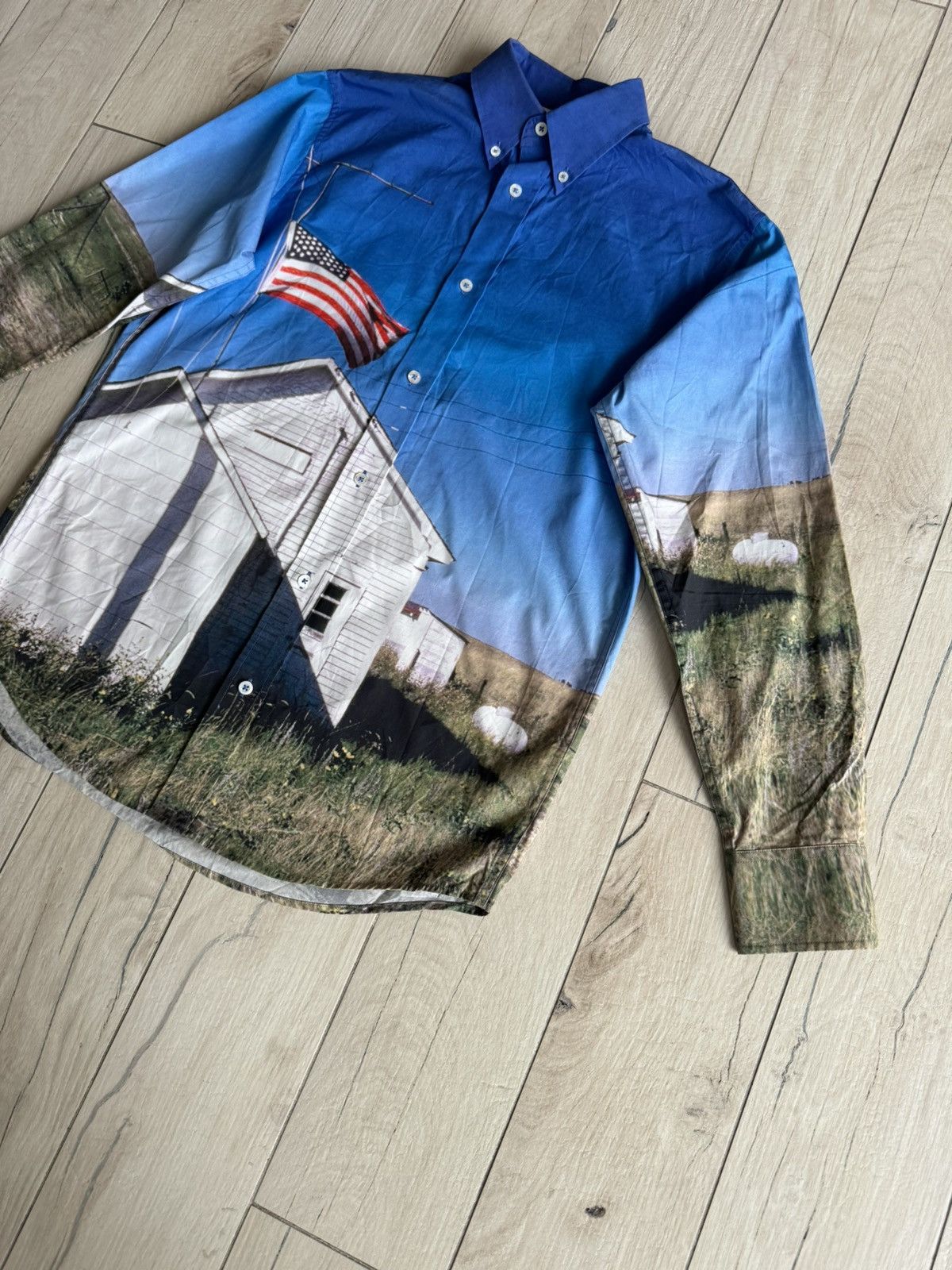 Calvin Klein 205W39NYC Calvin Klein X Andy Warhol American Flag Button Up Shirt Size US M / EU 48-50 / 2 - 2 Thumbnail