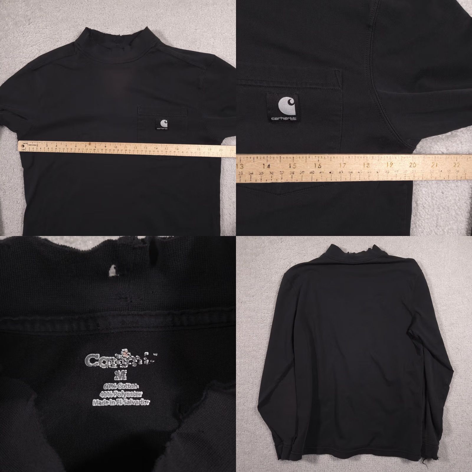 Carhartt Carhartt Shirt Mens Medium Black Mock Neck Long Sleeve Pocket Work Dry Tee Size US M / EU 48-50 / 2 - 9 Thumbnail