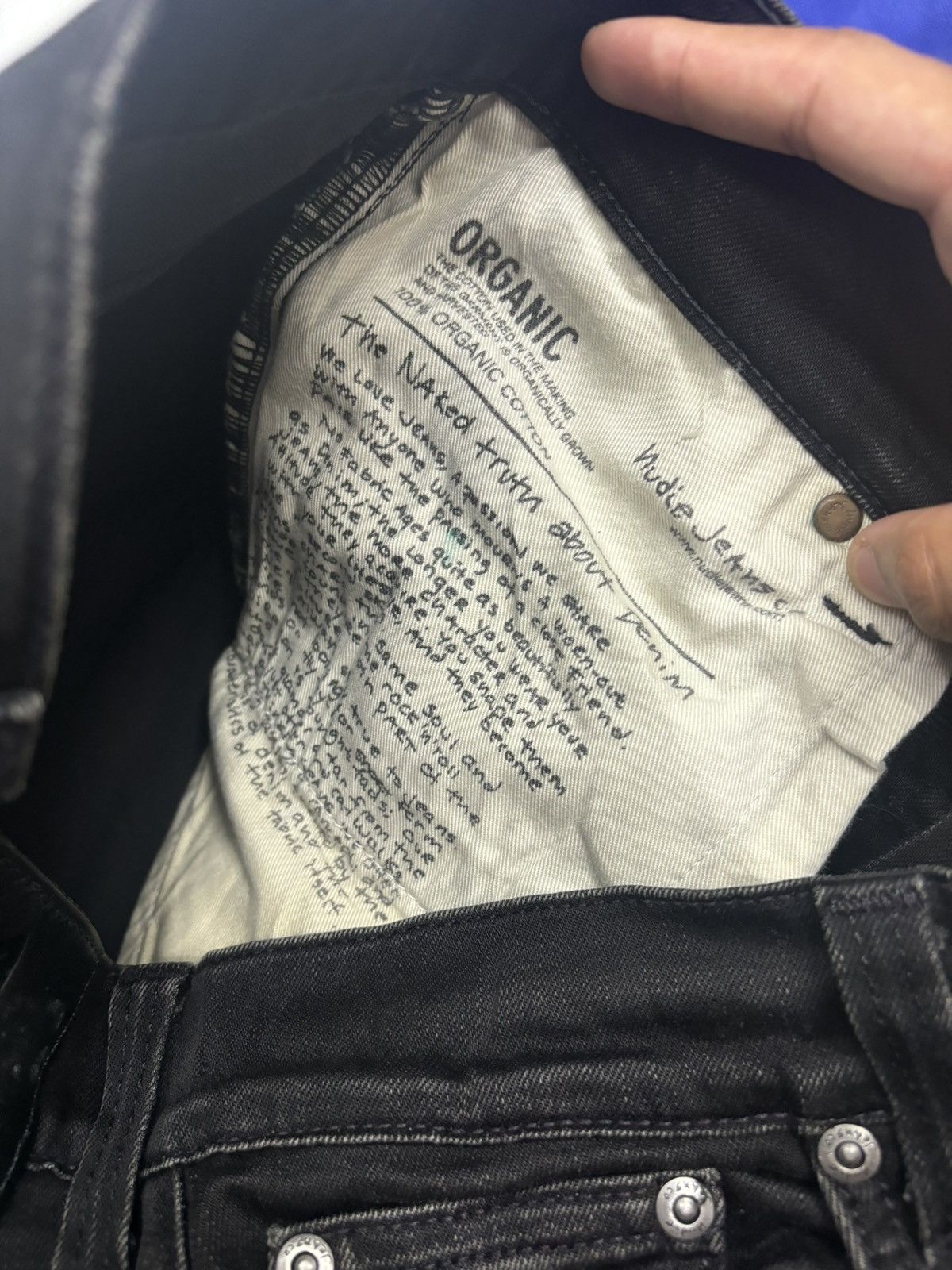 Japanese Brand × Nudie Jeans NUDIE JEANS GRIM TIM DEEP BLACK WORN DISTRESS DENIM Size 27" / US 4 / IT 40 - 12 Thumbnail