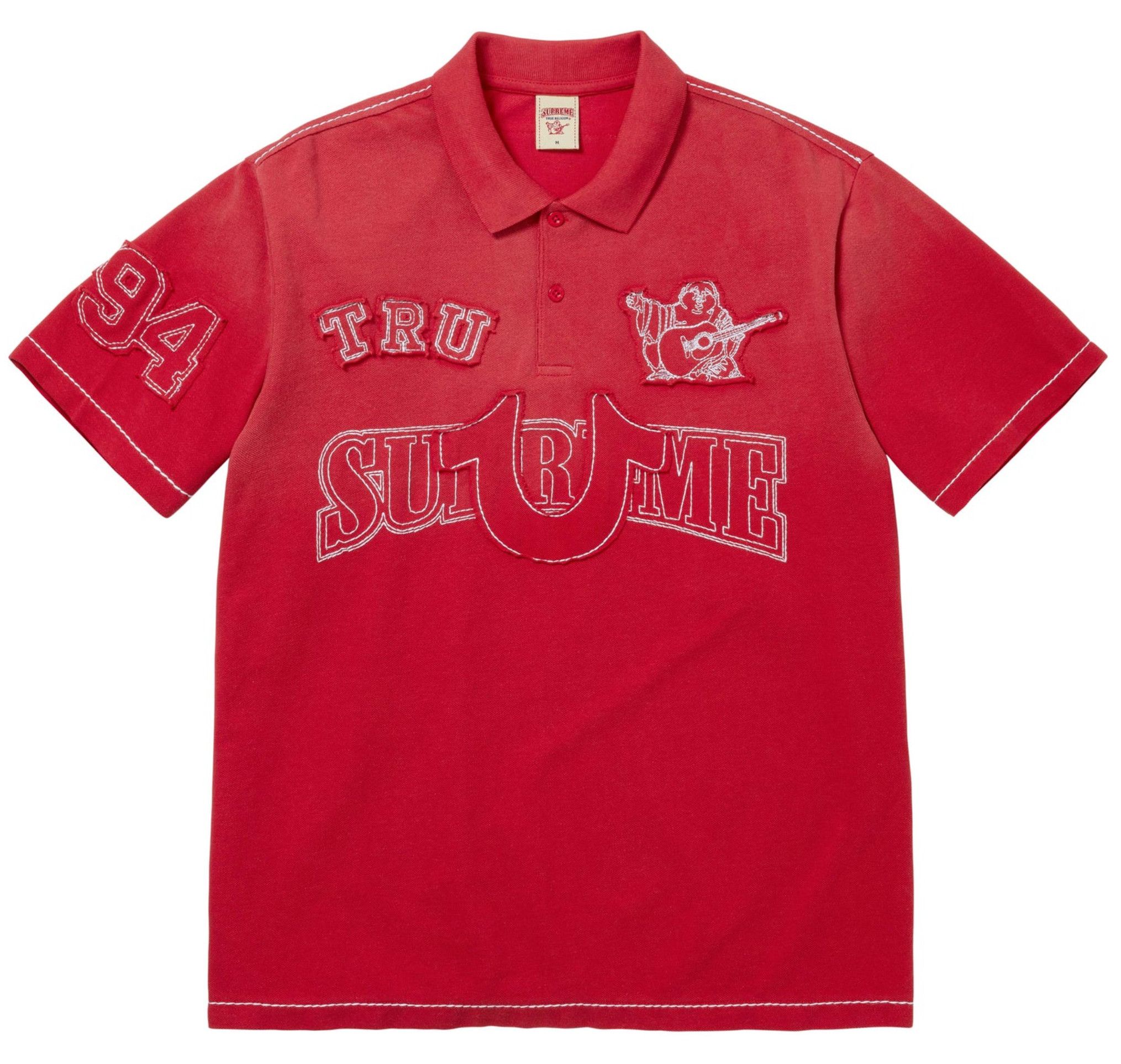 Supreme Supreme Cursive Polo in Red Stripe | Grailed