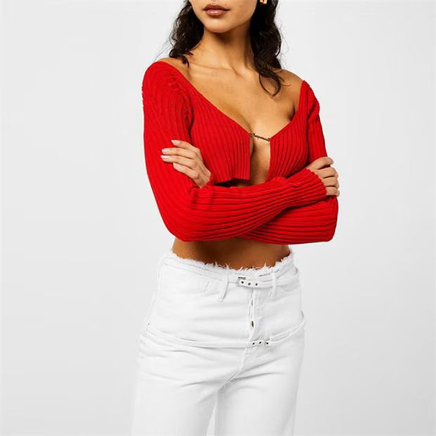 Jacquemus o1g2r1mq1024 Cardigan in Red Size M / US 6-8 / IT 42-44 - 3 Thumbnail