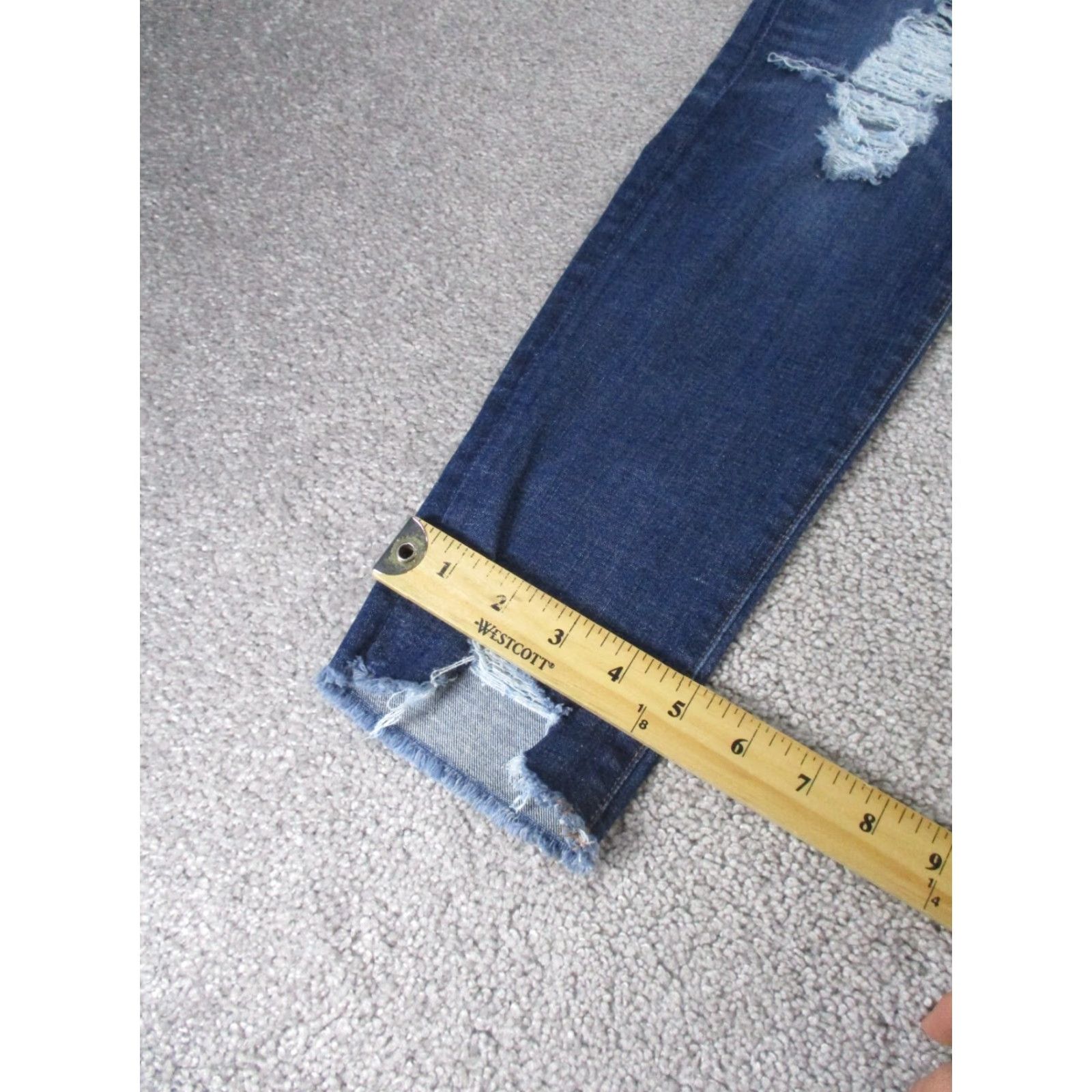 Madewell Madewell Jeans Womens 29 Dark Wash Denim Distressed Skinny Size 29" - 6 Thumbnail