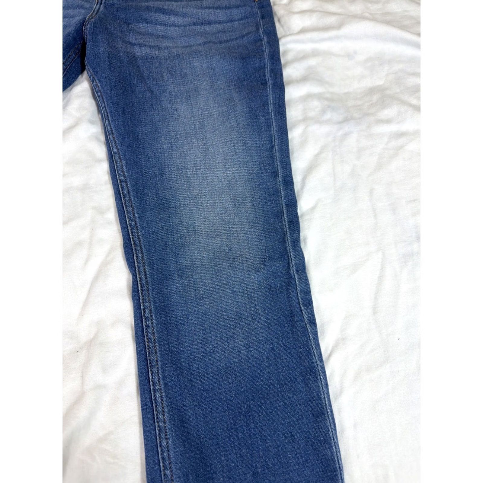 Vintage VIGOSS Jeans Women 28 Blue Denim Medium Wash Marley Straight Raw Hem Size 28" / US 6 / IT 42 - 5 Thumbnail