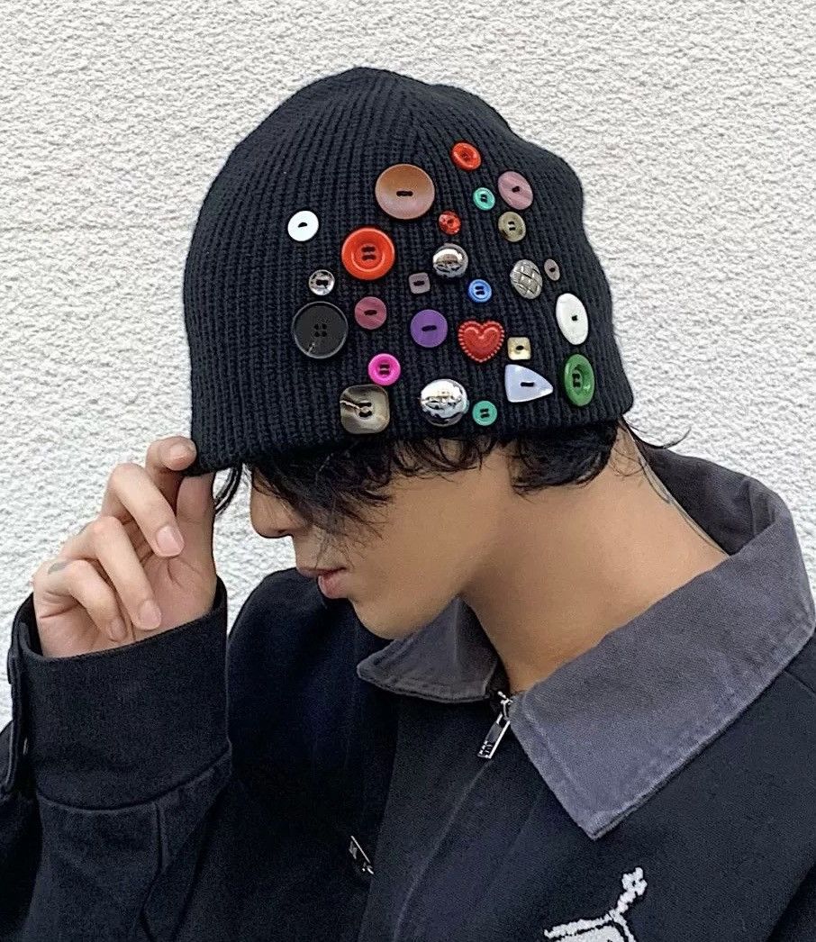 Japanese Brand × Vintage Outdoor retro multi button knitted beanie hat Size ONE SIZE - 4 Thumbnail