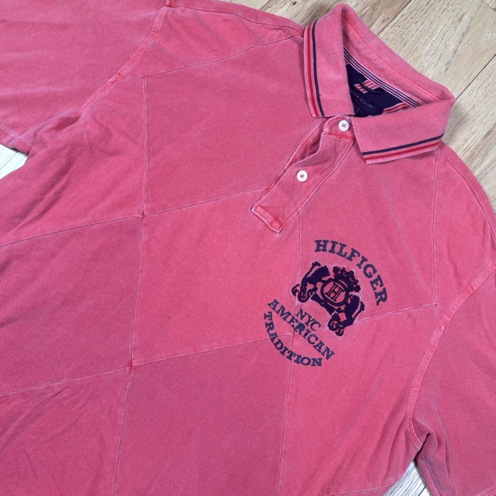 Tommy Hilfiger Vintage Tommy Hilfiger NYC Diamond Stitched Polo Shirt Mens XL Patchwork Size US XL / EU 56 / 4 - 2 Thumbnail
