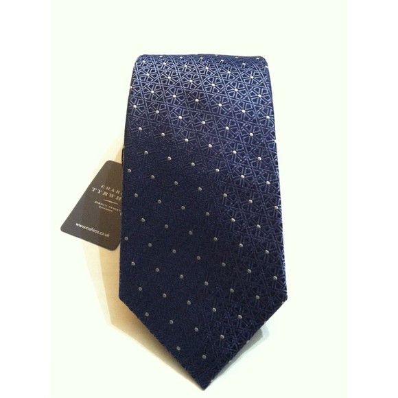 Charles Tyrwhitt CHARLES TYRWHITT MENS NEW BLUE 100%SILK TIE WIDTH: 3 1/4" Size ONE SIZE - 2 Thumbnail