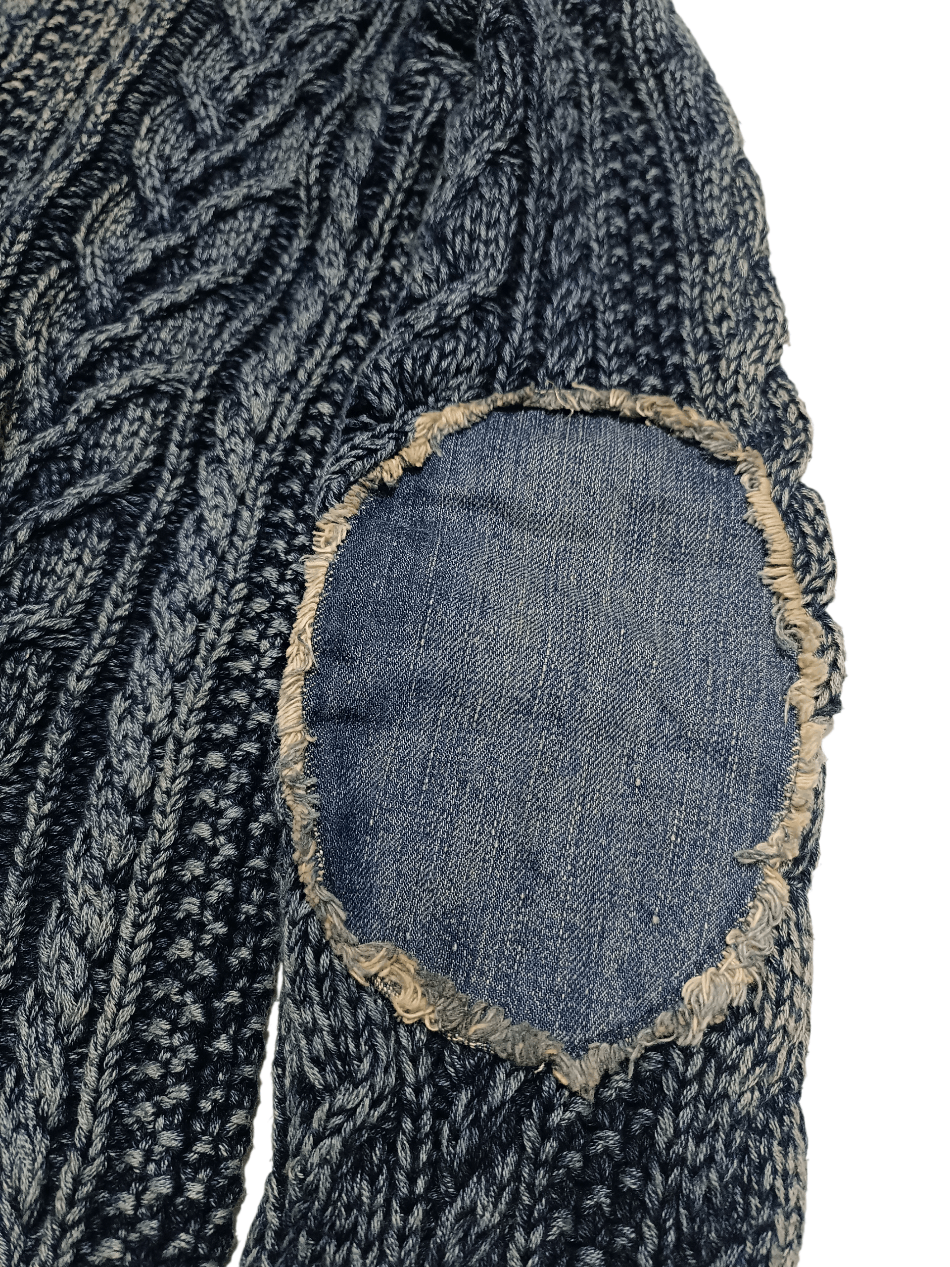 Denim & Supply Ralph Lauren Sweater Knit Indigo Dyed Wash Elbow Patch Denim Size US M / EU 48-50 / 2 - 11 Thumbnail