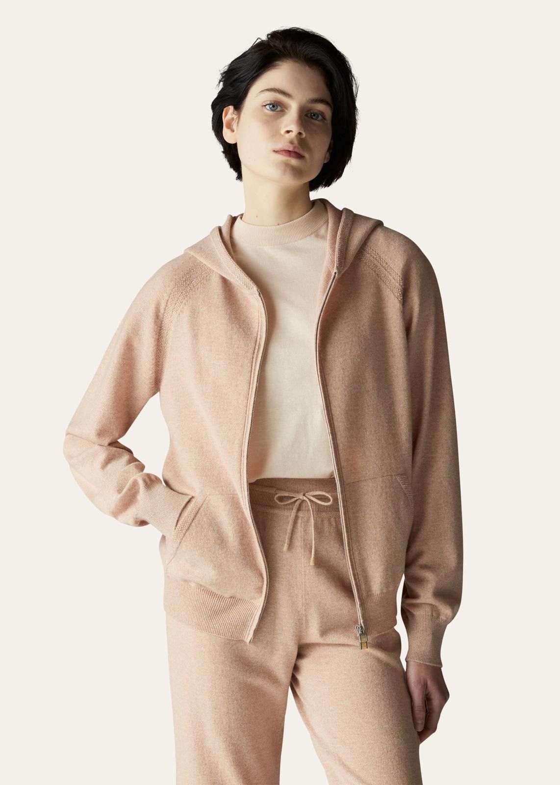 Loro Piana o1srvl11e0824 Merano Boucle Hooded Bomber Jacket in Pink Size XS / US 0-2 / IT 36-38 - 3 Thumbnail