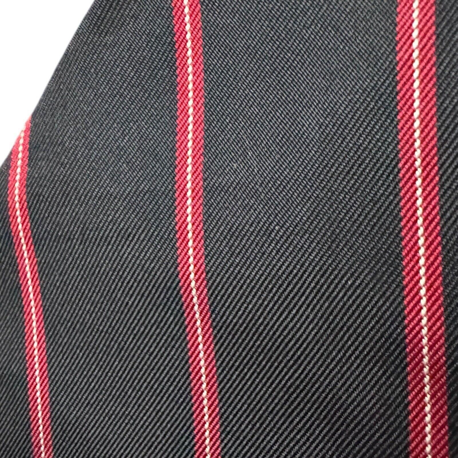 Robert Talbott Robert Talbott Black & Red Stripe Tie Necktie Hand Sewn Silk Size ONE SIZE - 2 Thumbnail
