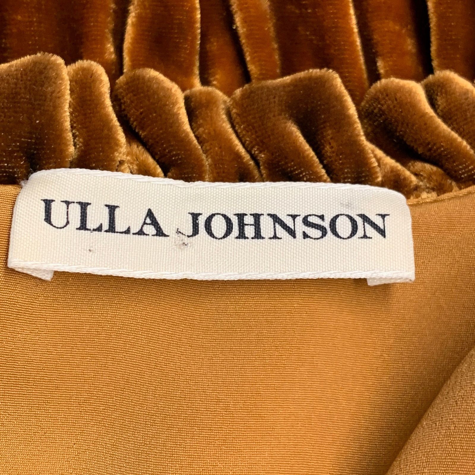 Ulla Johnson ULLA JOHNSON Bunny Yellow Mustard Velvet Ruffle Midi Dress Size XS / US 0-2 / IT 36-38 - 9 Thumbnail