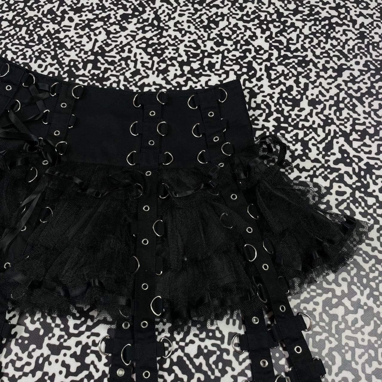 Seditionaries Vintage Y2K Gothic Hell Bunny Bondage Sexy Mini Skirt Tripp Size 27" / US 4 / IT 40 - 9 Thumbnail