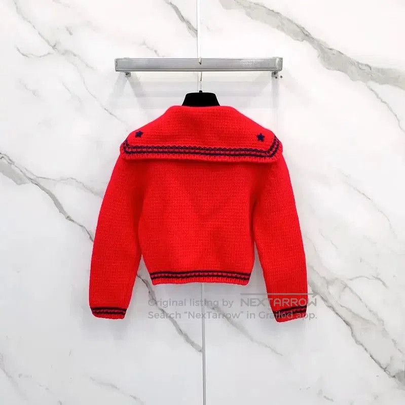 Miu Miu Miu Miu Red Wool Long Sleeve Top . Size XS / US 0-2 / IT 36-38 - 1 Thumbnail